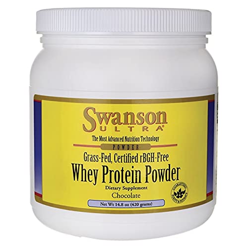 Swanson Grass-Fed Certified rBGH-Free Chocolate Whey Protein Powder 14.8 oz (420g) - Muscle Recovery & Post-Workout Supplement for Athletes & Fitness Enthusiasts