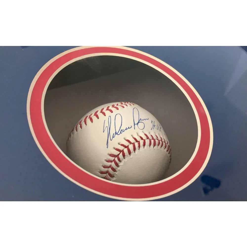 Nolan Ryan Autographed Baseball with Framed 8x10 Photo Collage - Texas Rangers Legend - Includes COA & Bloody Lip Moment - Perfect for Sports Memorabilia Collectors & Man Cave Decor