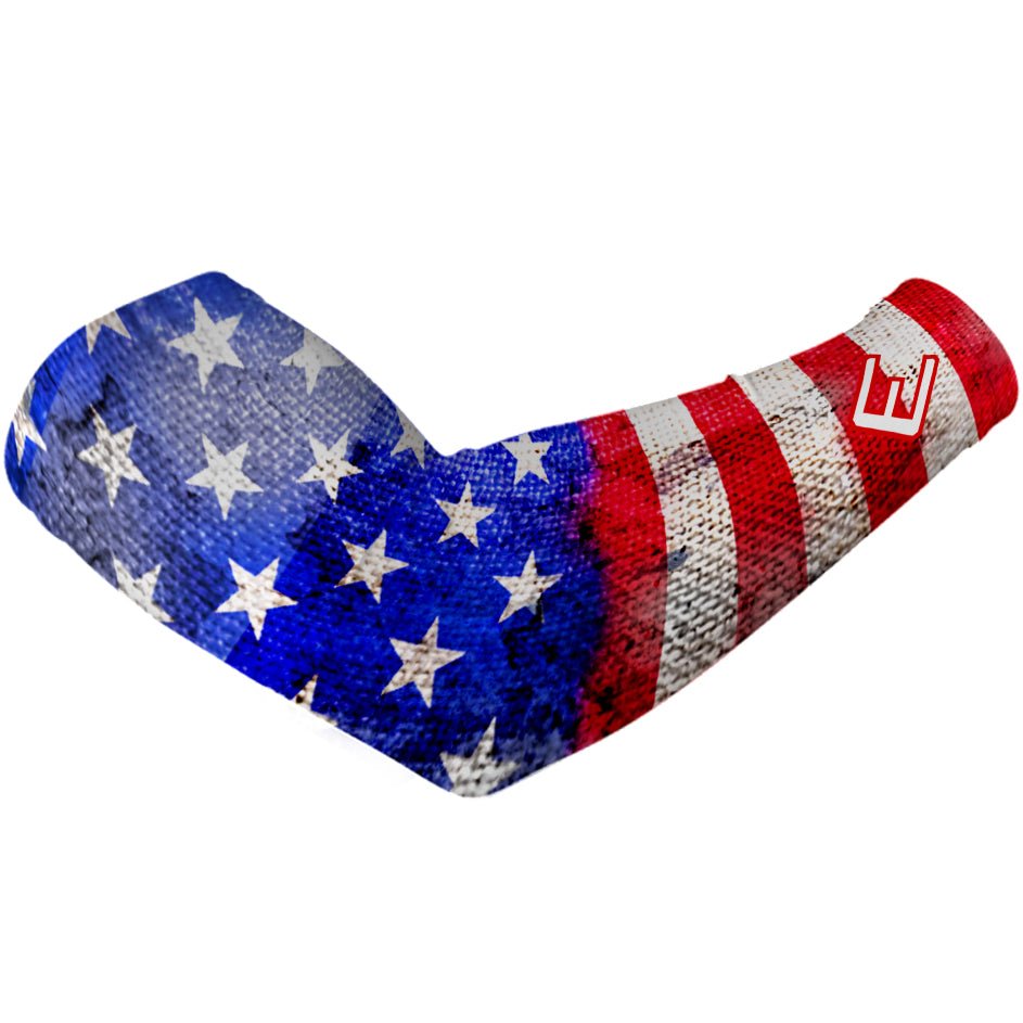 Old Glory American Flag Arm Sleeve - Patriotic Compression Sleeve for Sports, Workouts & Outdoor Activities - USA Flag Design for Running, Cycling & Baseball