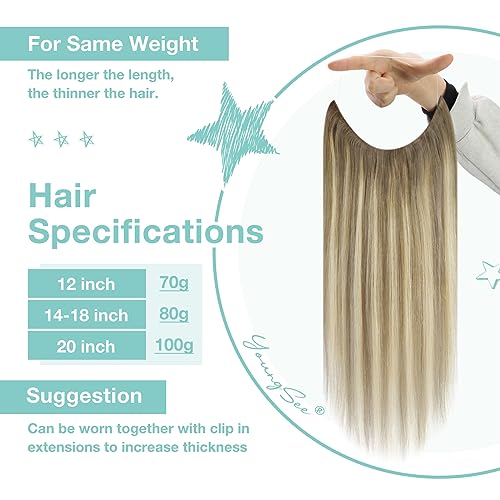 Premium 100% Human Hair Wire Hair Extensions for Women - Clip-In, Heat Resistant, Natural Look for Daily Styling & Special Occasions