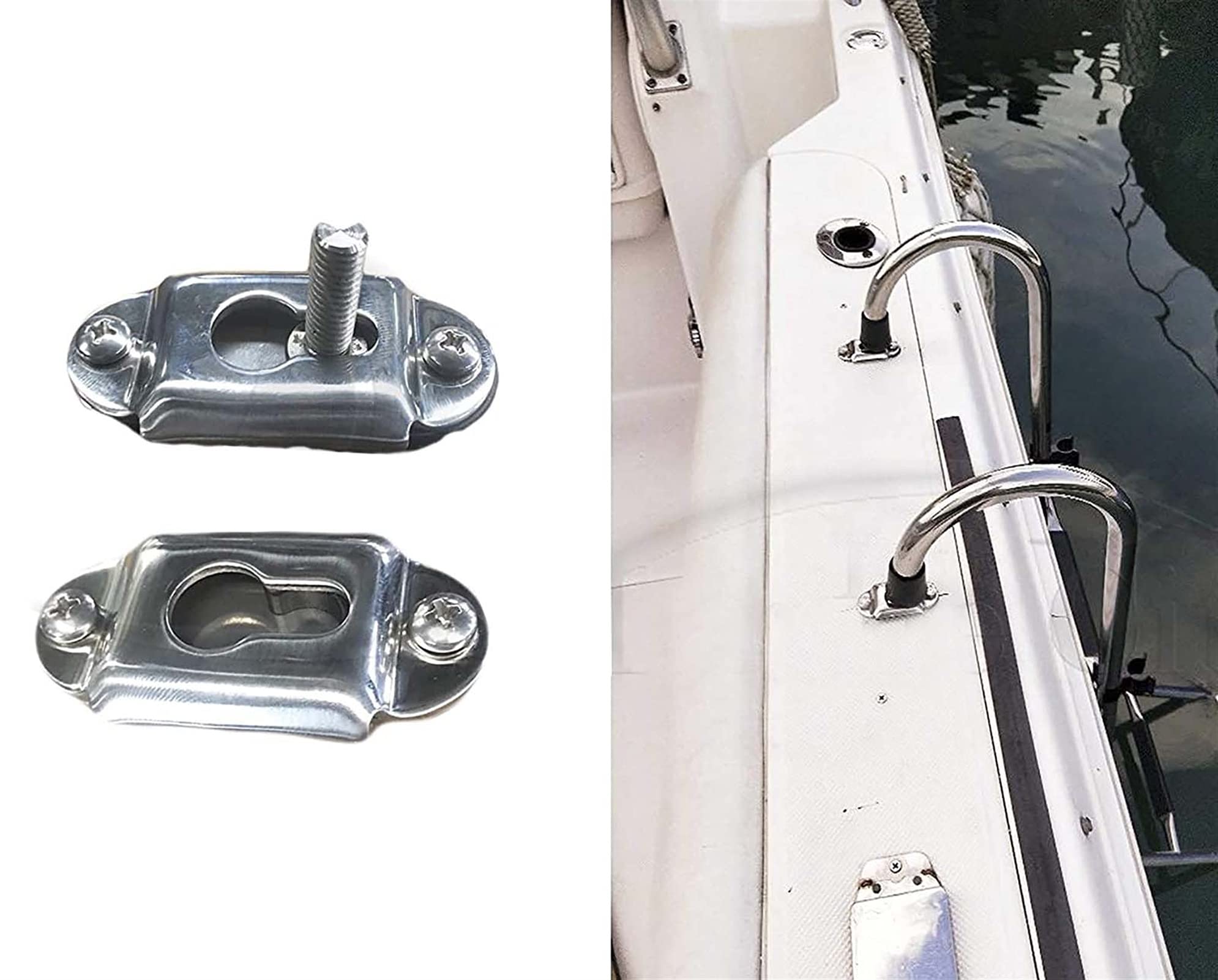 Foldable RV Bunk Bed Ladder, 4-Step Stainless Steel Folding Ladder for Boats/Pools, Heavy Duty 440 lbs Platform Mount Ladder - Perfect for RV Camping, Marine Use & Pool Access