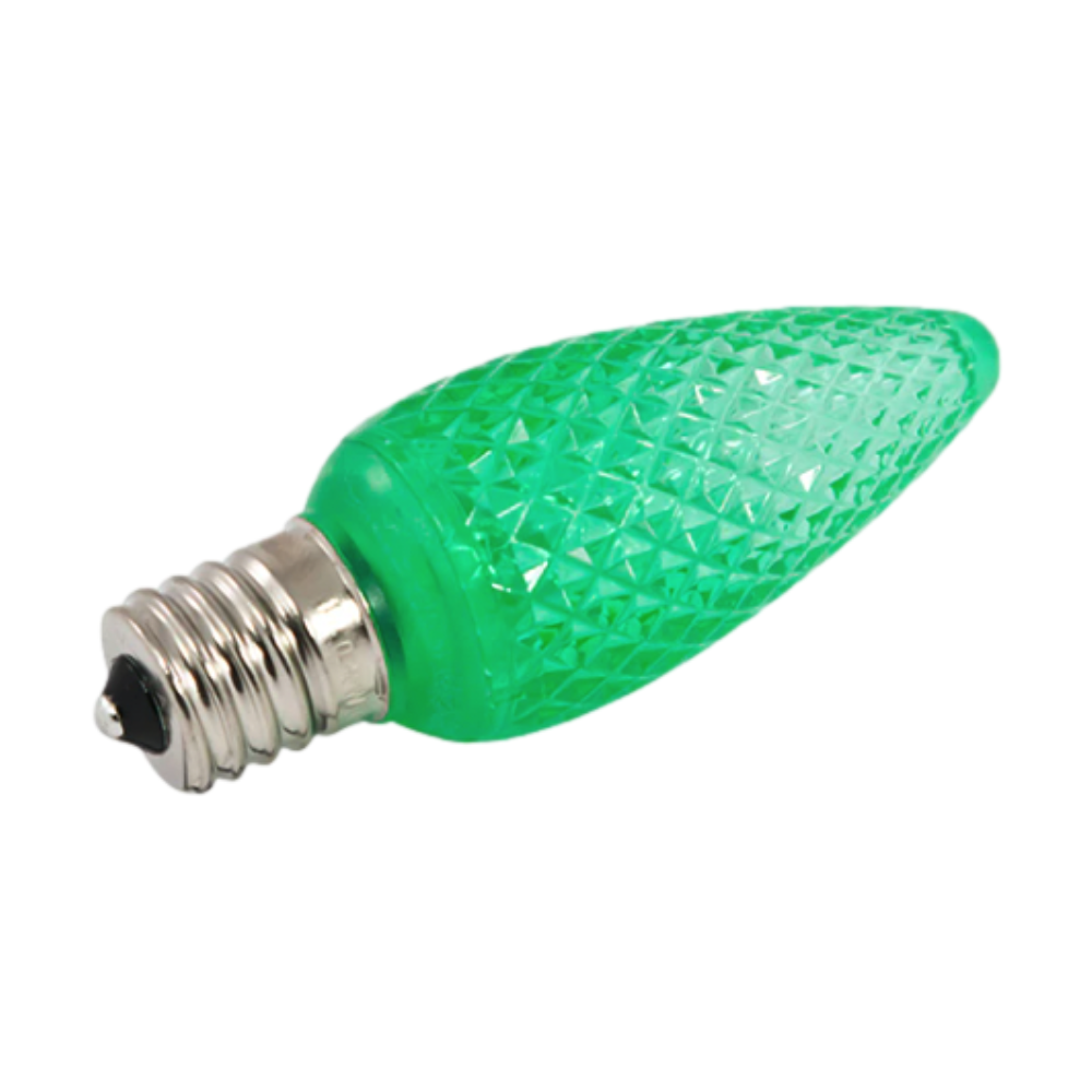 Premium C9 LED Faceted Lens Bulbs 0.5W - Energy Efficient Christmas Lights for Indoor/Outdoor Holiday Decorations - Perfect for Tree Trimming, Roof Lines, and Patio Lighting
