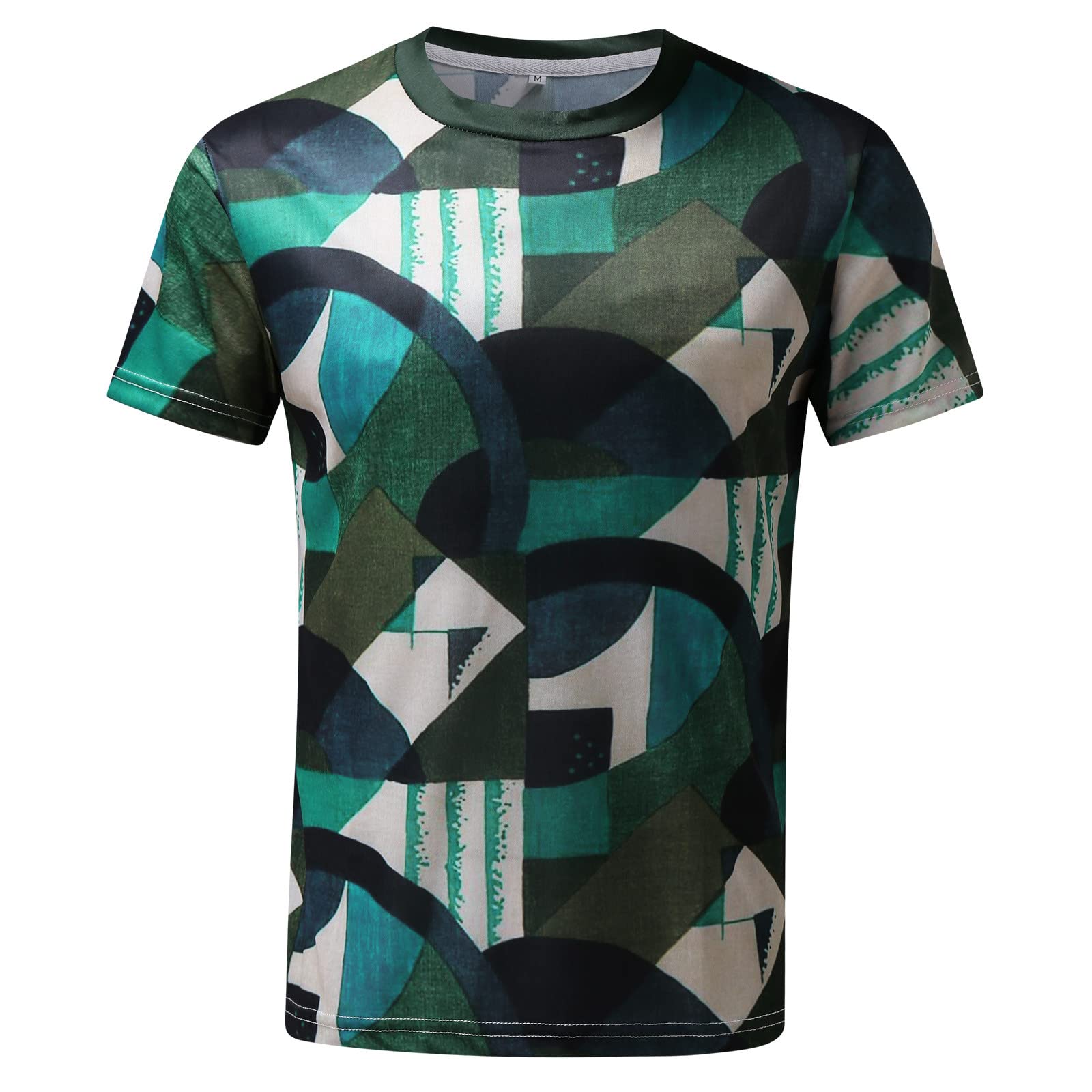 Men's Casual Short Sleeve Button Up Shirt - Spring Summer Loose Fit Printed O-Neck Blouse Top | Perfect for Beach Outings, Vacation Wear & Everyday Casual Style