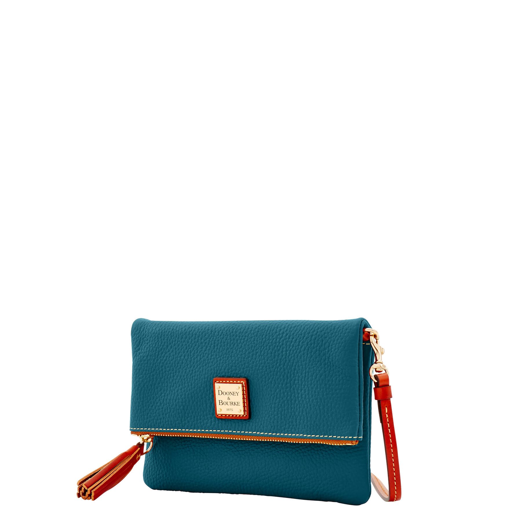 Dooney & Bourke Women's Small Pebble Grain Leather Foldover Crossbody Bag with Adjustable Strap | Fashionable Zip Purse for Everyday Use, Work & Travel