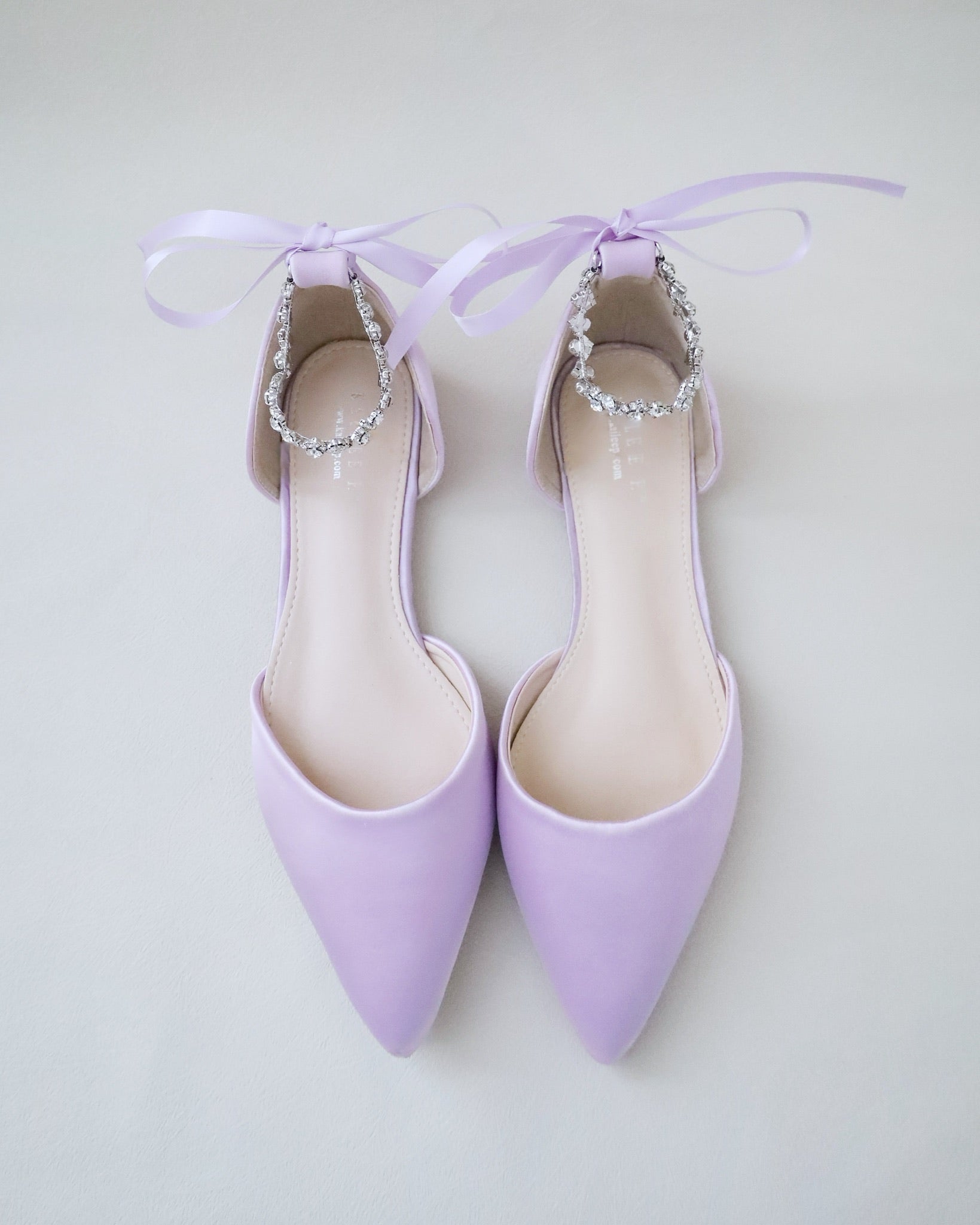 Elegant Satin Pointed Toe Evening Flats with Amaryllis Strap - Perfect for Weddings, Parties & Formal Events