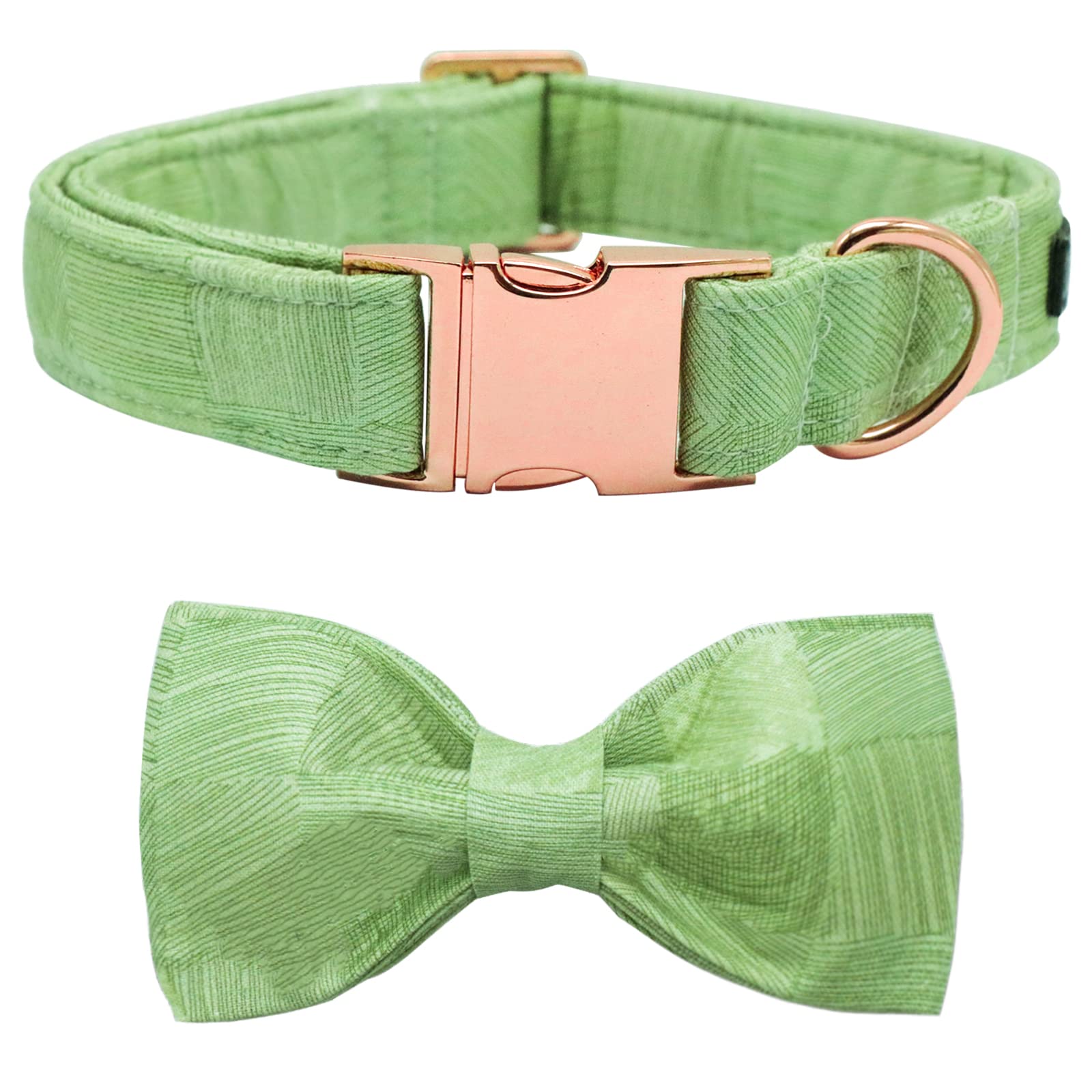 Adjustable Maca Bates Dog Collar with Bow Tie & Metal Buckle - Stylish Pet Collar for Small, Medium & Large Dogs & Cats | Perfect for Weddings, Parties & Daily Walks