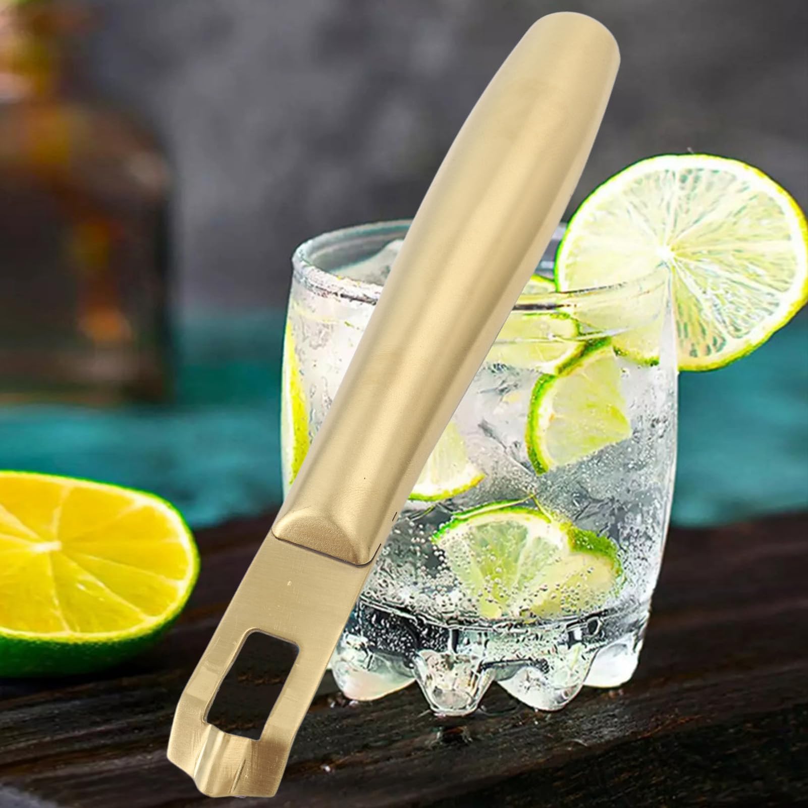 Premium Stainless Steel Lemon Peeler & Citrus Zester - Kitchen Gadget for Peeling Lemons, Oranges, Potatoes & Carrots - Gold Cocktail Tool for Bartending & Cooking