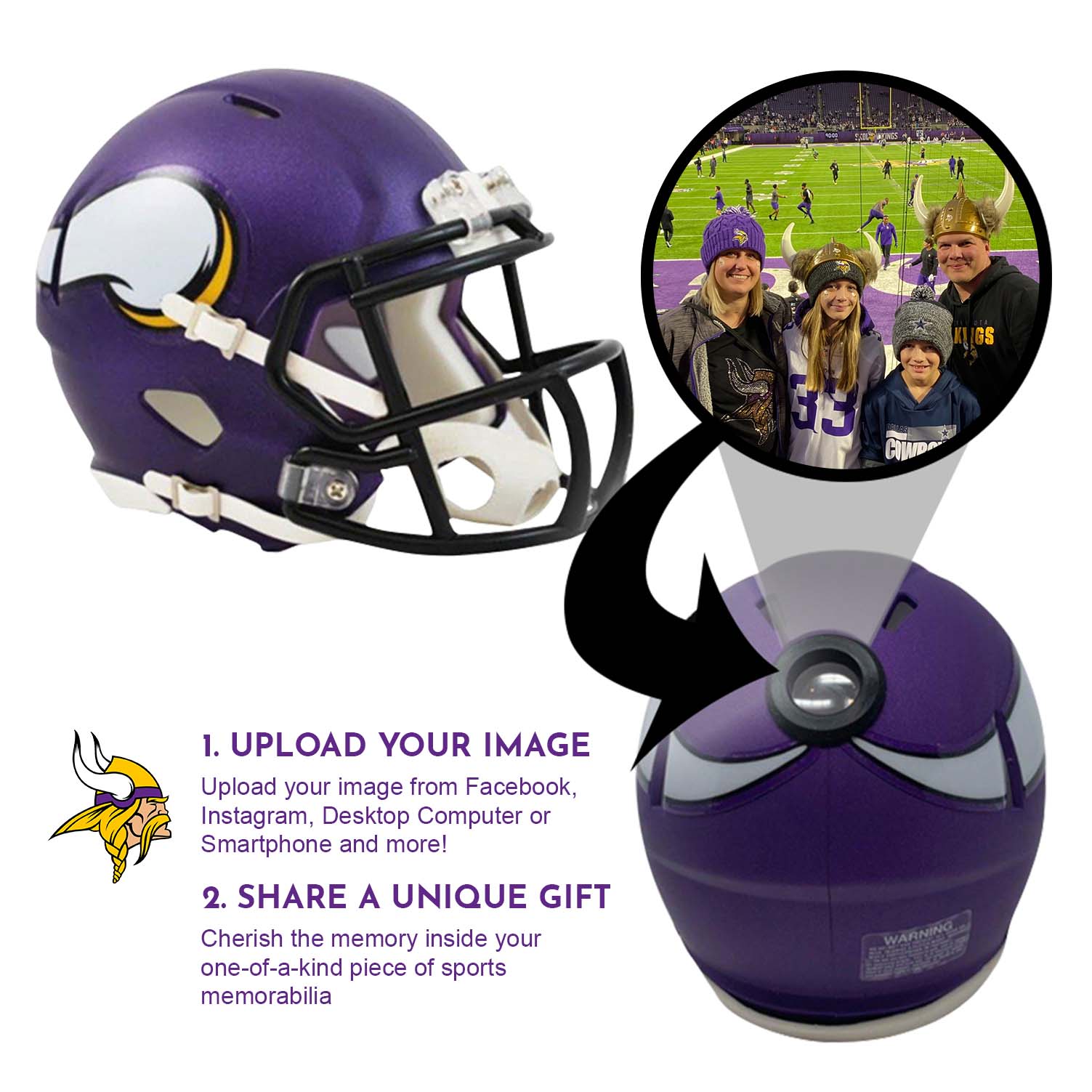 Minnesota Vikings NFL Mini Helmet Collectible - Officially Licensed Football Memorabilia for Fans & Collectors - Perfect for Home Display, Office Decor, and Gifts