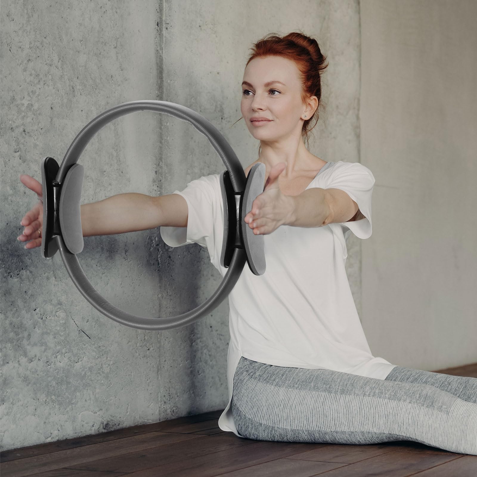 Syhood 11.81 Inch Pilates Ring - Lightweight Flexible Yoga Circle for Fitness, Physical Therapy & Resistance Training - Tone Arms & Legs - Perfect for Home Workouts, Gym & Rehabilitation Exercises