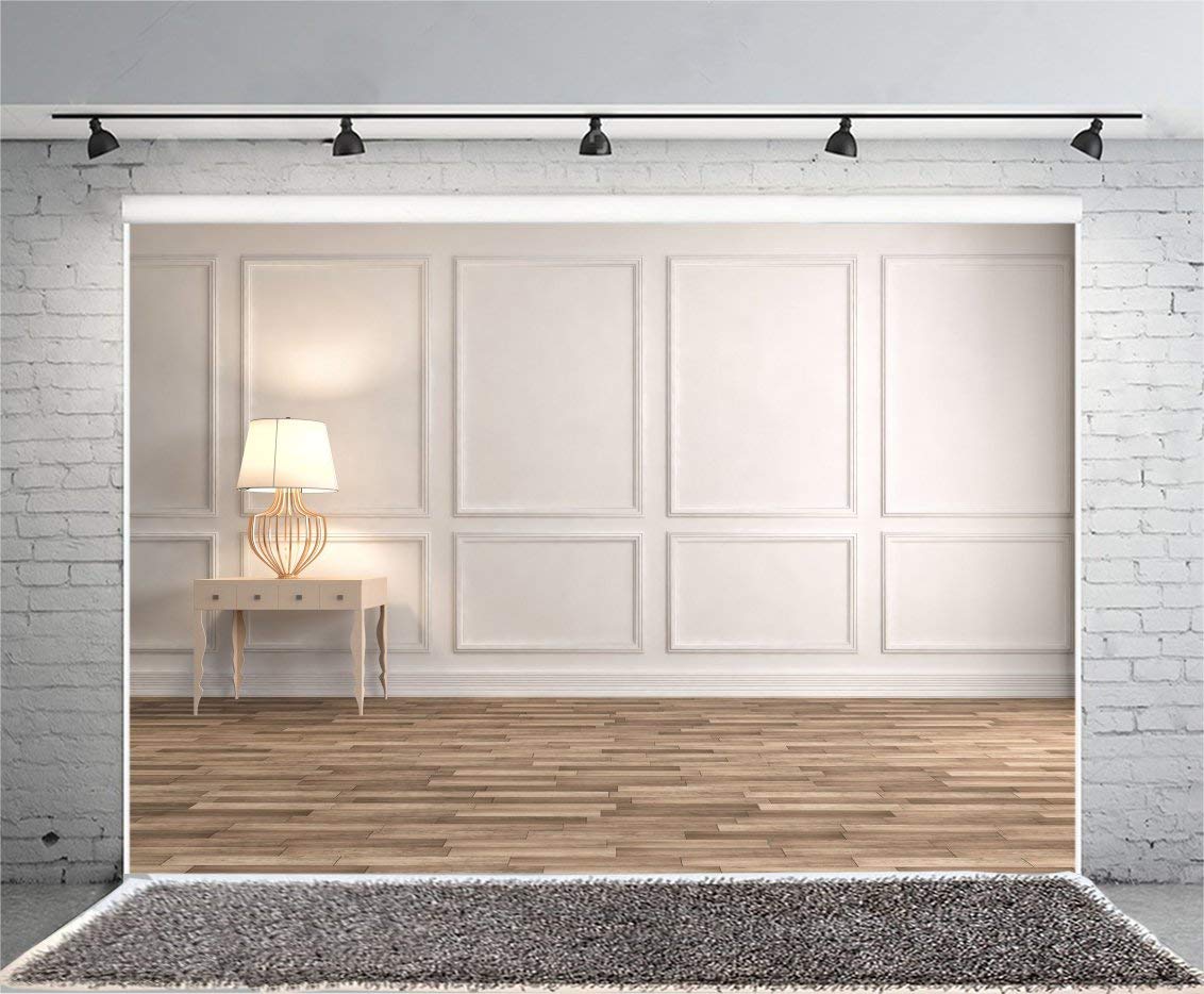 Laeacco 9x6ft Vinyl Photography Backdrop - Classic Living Room Interior Scene Background for Portraits, Baby & Family Photos | Durable Console Table Design for Professional Studio & Home Photography