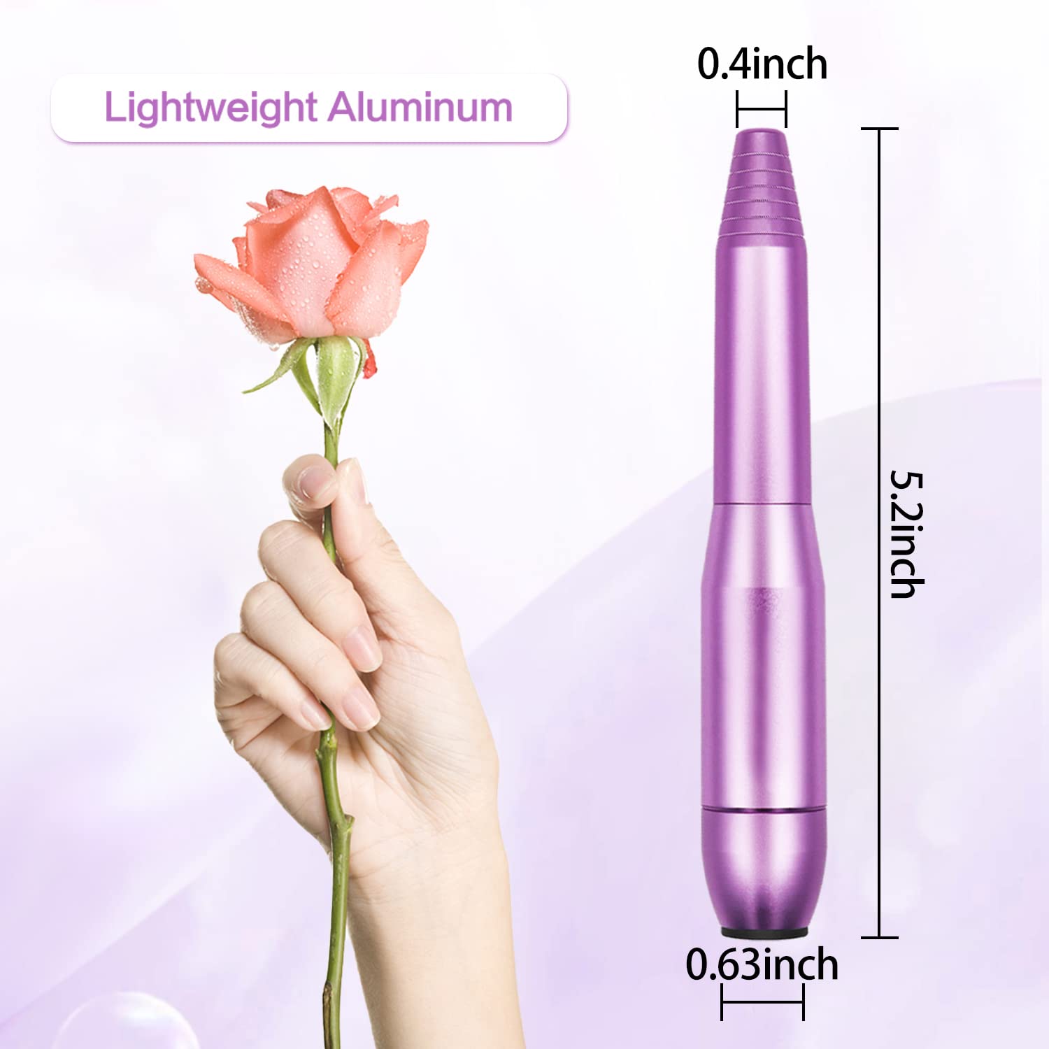 Professional Electric Nail Drill Kit for Acrylic Nails - Foranyo Cordless Nail File & Efile with Nail Clippers & Accessories (Purple) | Perfect for Salon, Home Manicures & Nail Art Designs