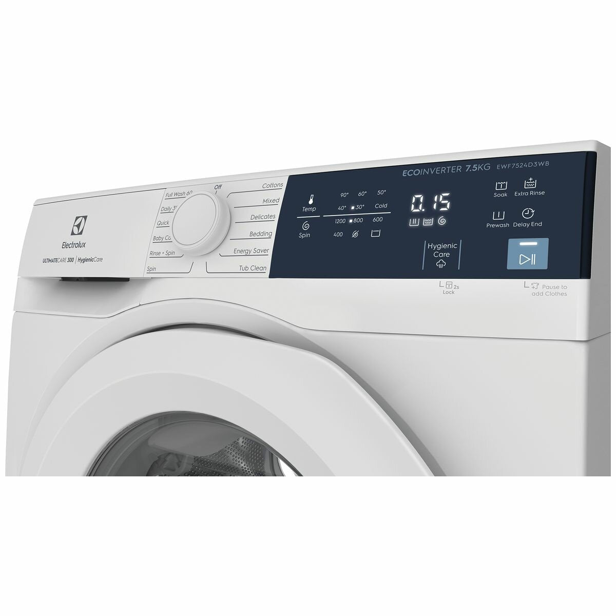 Electrolux EWF7524D3WB 7.5kg Front Load Washing Machine - Energy Efficient, Quiet Operation for Apartments & Small Homes