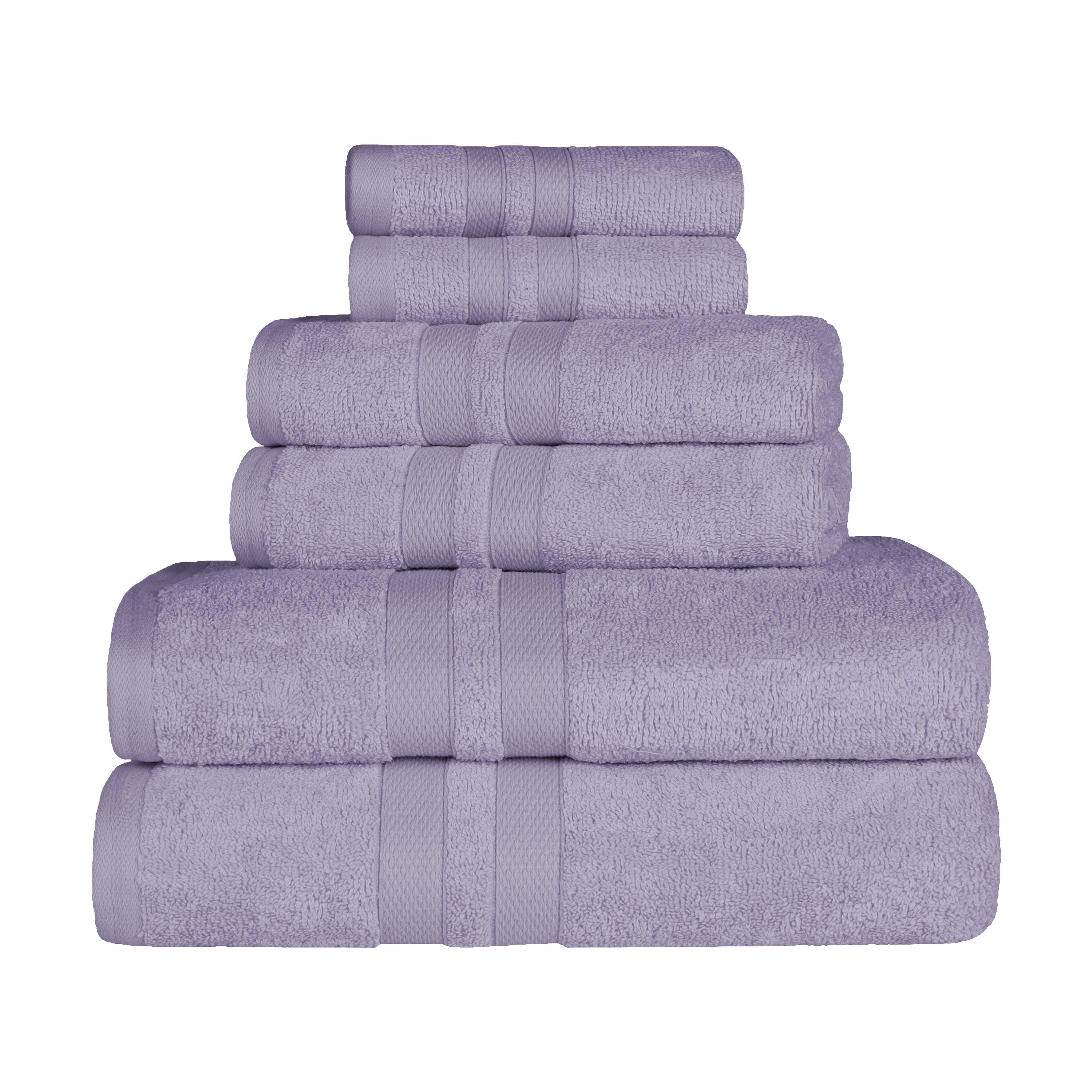 Ultra Soft Cotton Absorbent Bath Towel Set - 6 Piece Solid Color Collection for Spa, Gym & Luxury Home Use
