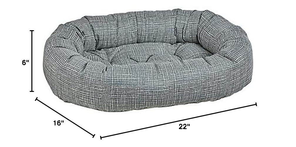 Premium Woven Donut Dog Bed for Small Dogs - Cozy & Breathable Pet Bed for Puppies, Cats - Perfect for Crates, Living Rooms & Bedrooms (XS, Hampton by Bowsers)