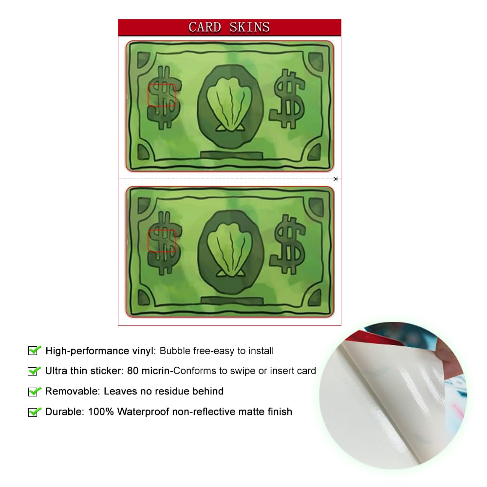 Sea Bucks Credit Card Skin - Funny Vinyl Sticker for Debit & Bank Cards - Protective Decal for Small Chip Cards - Perfect for Personalizing Wallets, Gifts & Everyday Use
