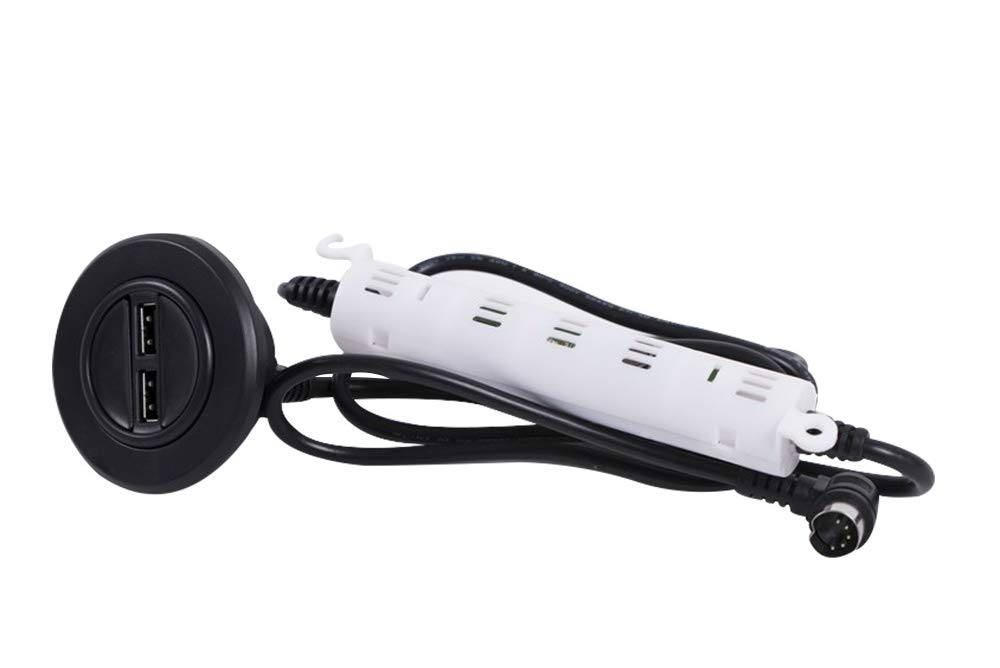 Dual USB 2-Button Round Recliner Replacement Switch with 5-Pin Plug - Compatible with Most Power Lift Chairs - Perfect for Home Theater Seating and Living Room Furniture Repairs