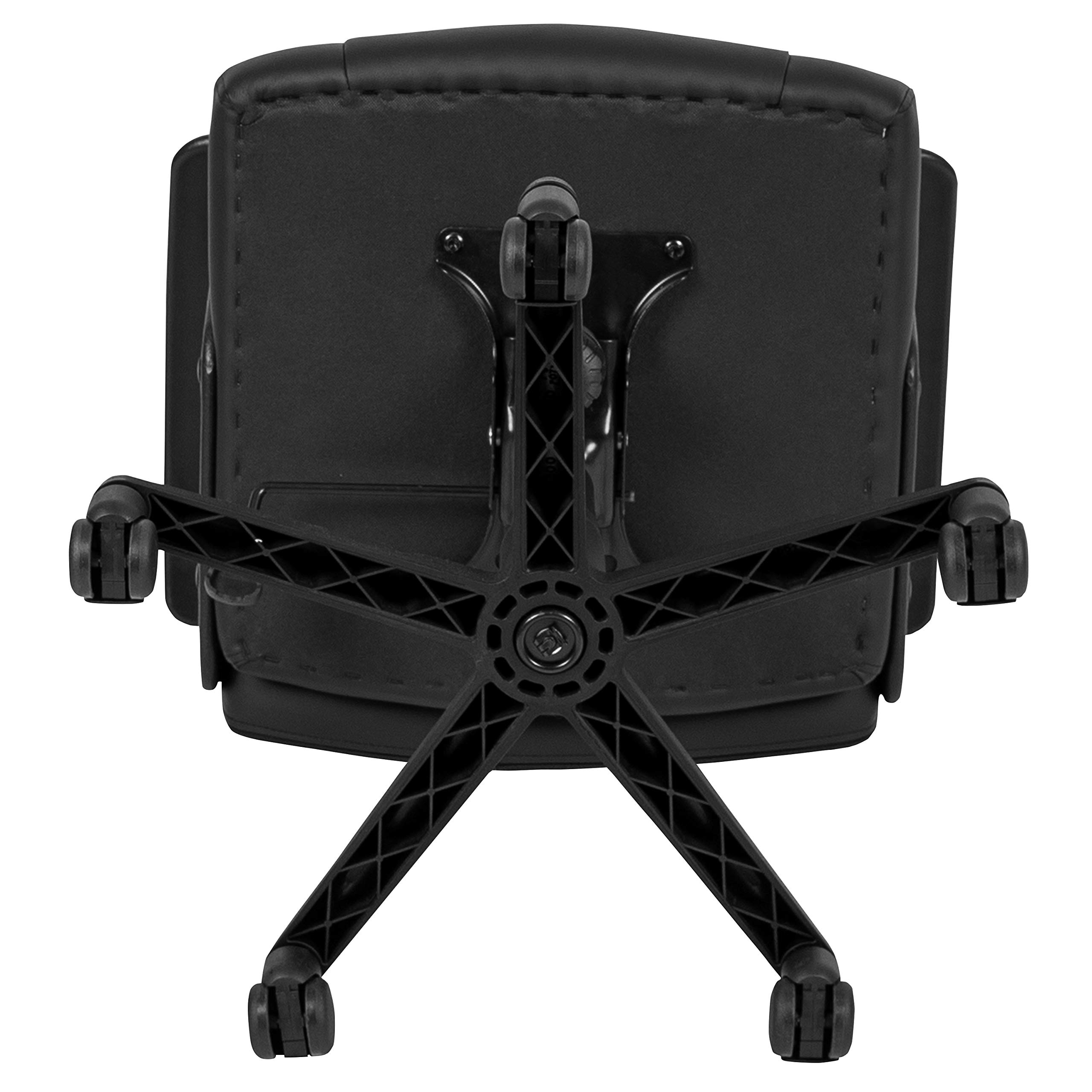 Flash Furniture Coffman Ergonomic Mid-Back Office & Gaming Chair - Black LeatherSoft with Padded Seat & Arms - Perfect for Home Office, Gaming Setup & Workspace Comfort