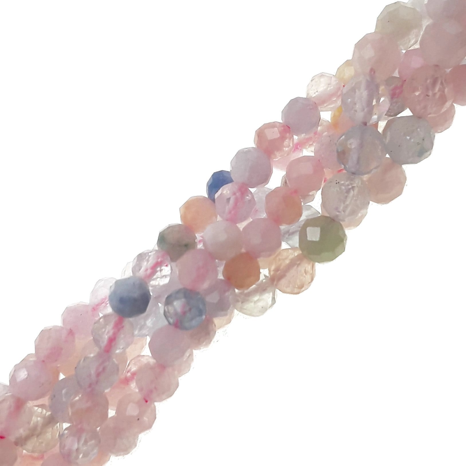 Morganite Faceted Round Beads 2mm 3mm 4mm 5mm - 15.5 Inch Strand for Jewelry Making, DIY Bracelets, Necklaces & Craft Projects
