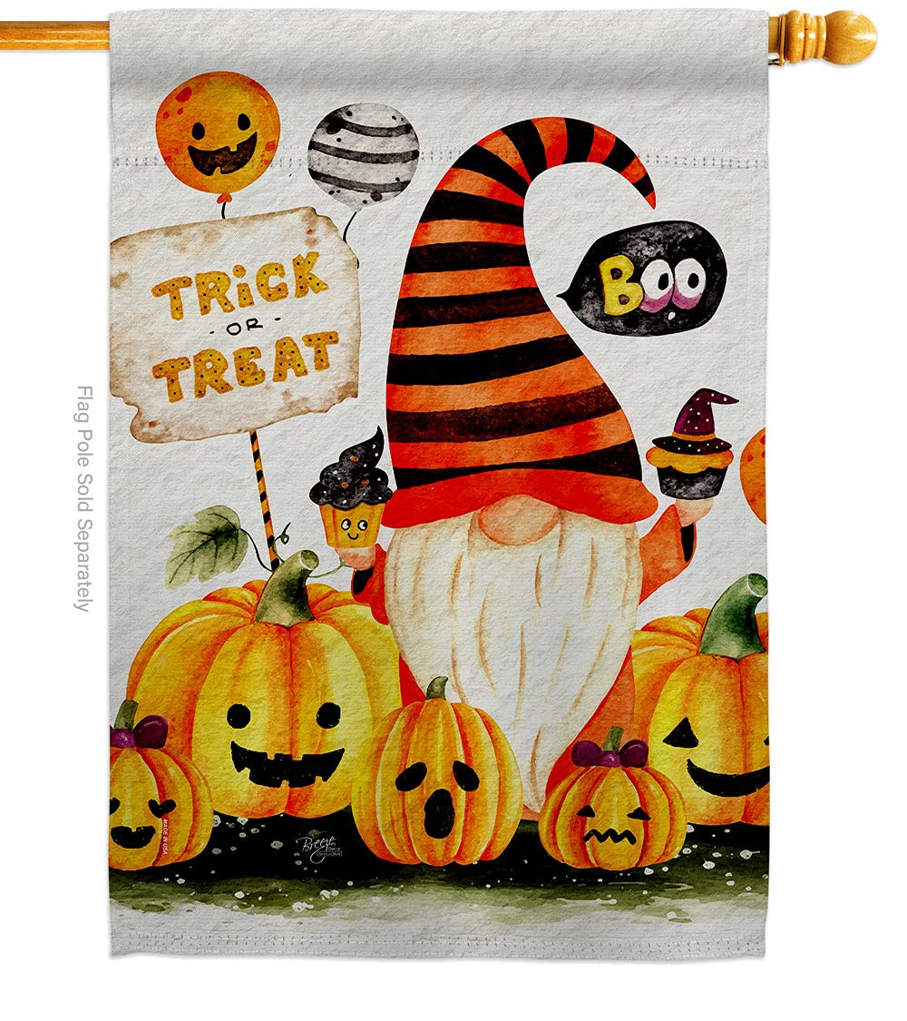 Boo Gnome House Flag - Double-Sided Fall & Spring Garden Decor for Yard