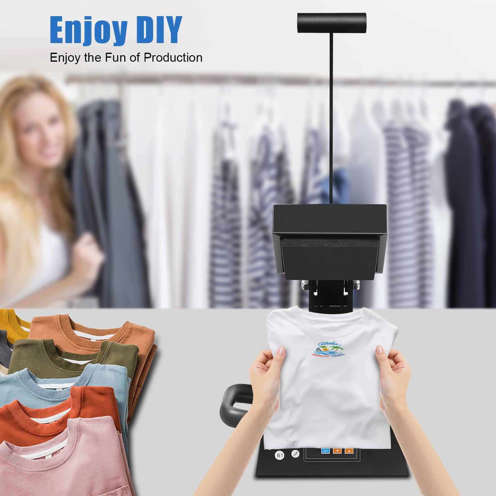 600W Digital Heat Press Machine 110V for Sublimation Transfer - DIY Custom Mugs, T-Shirts, Labels & Stickers - Perfect for Home Crafting, Small Business & Personalized Gifts