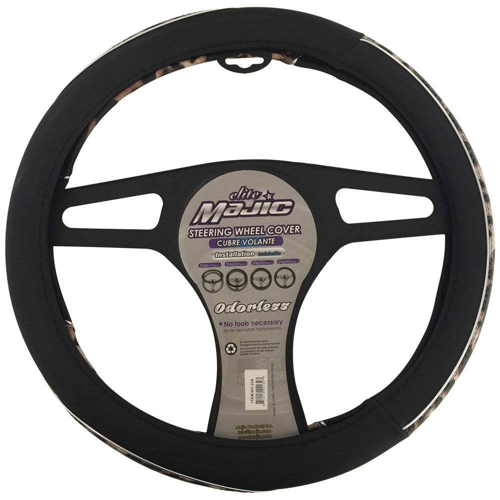 Premium Universal Steering Wheel Cover - Non-Slip Grip, All-Weather Comfort (Tiger Print Design) - Perfect for Cars, Trucks & SUVs in Hot Summers or Cold Winters