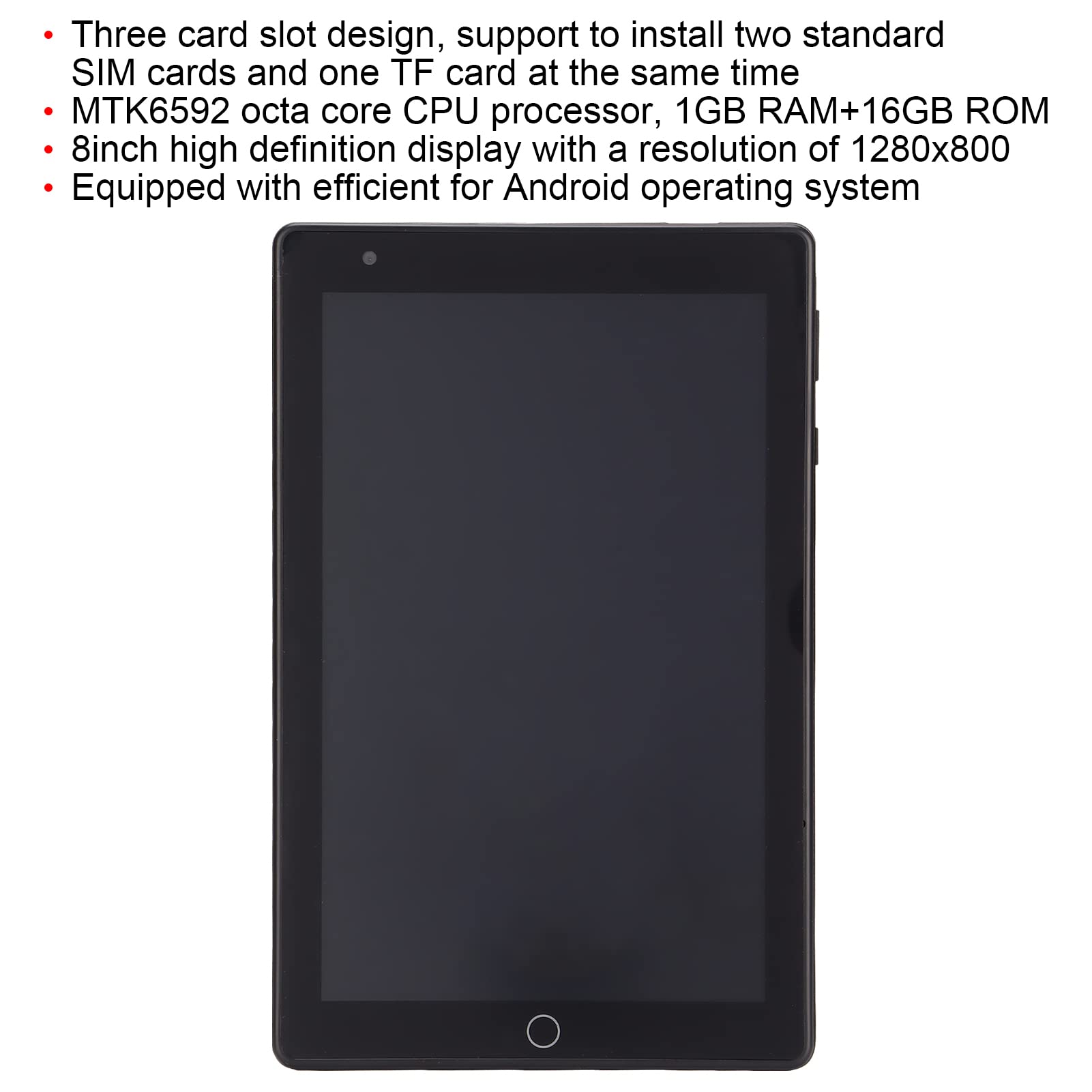 8-inch Android Tablet with 1280x800 HD Display, MTK6592 Octa-Core Processor & 2600mAh Battery - 5.1