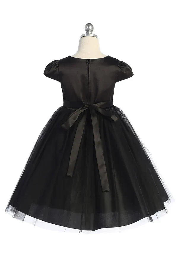 Elegant Plus Size Cap Sleeve Satin Tulle Dress for Women - Waistline Trim Design - Sizes 16.5 to 20.5 - Perfect for Weddings, Parties & Special Occasions
