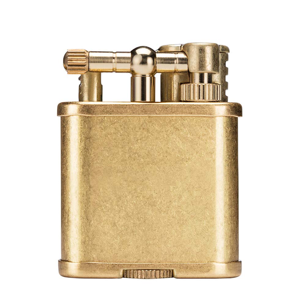 Vintage Windproof Trench Lighter - Reusable Soft Flame Cigarette Lighter for Smoking, Collectors & Gifts | Antique Gold Flip Lighter (2.5x1.4x0.5 Inch) | Perfect for Outdoor Use, Camping, Parties & Decorative Display
