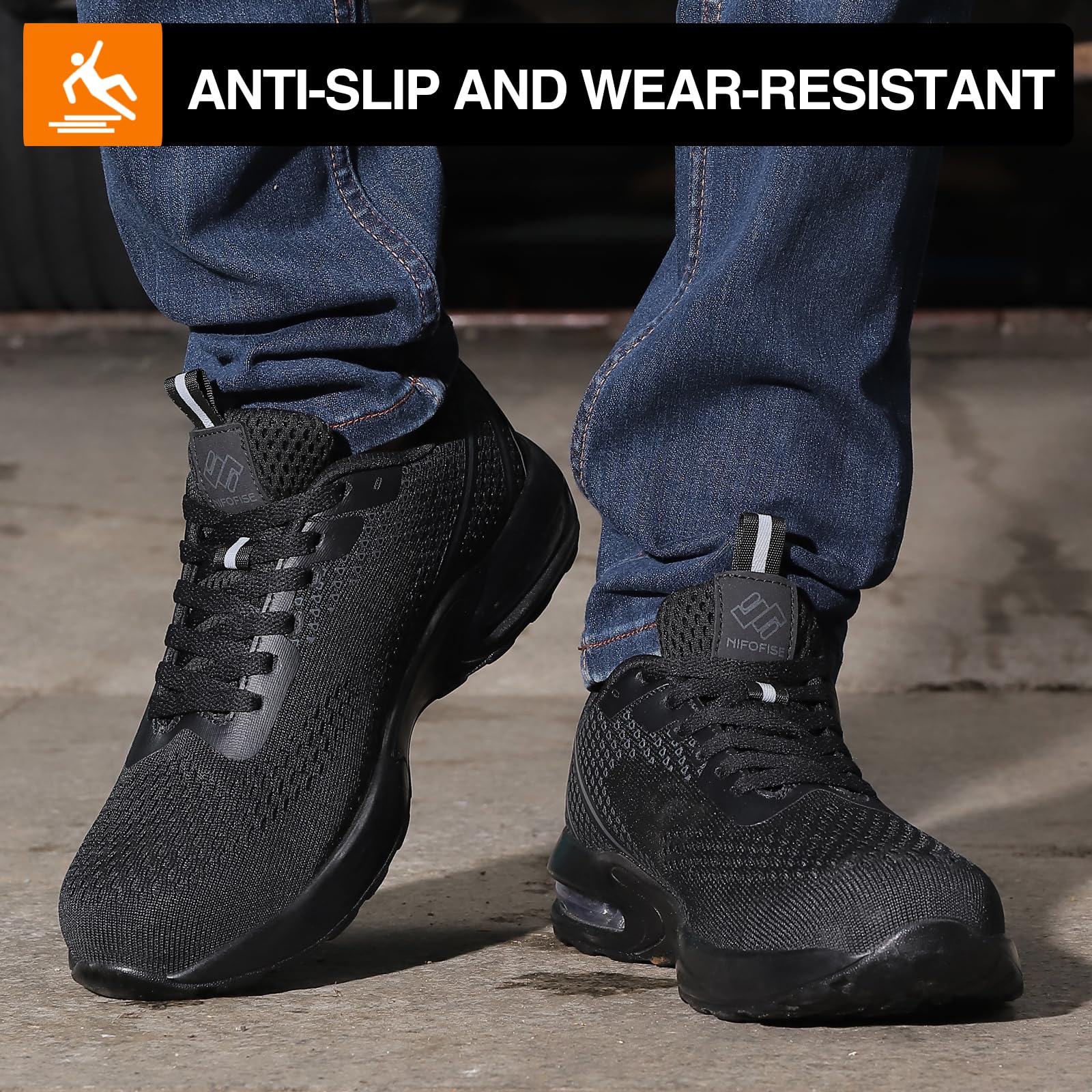 Steel Toe Shoes for Women & Men - Composite Toe Safety Work Sneakers - Slip Resistant & Durable - Perfect for Construction, Warehouse & Industrial Work
