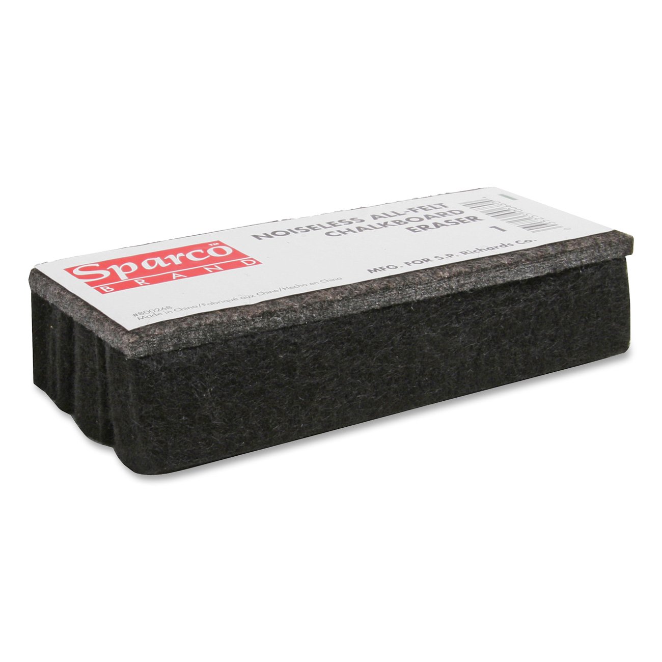 Sparco Noiseless & Dustless Chalkboard Eraser - Black (SPR1) | Quiet Classroom Cleaning Tool for Teachers & Students