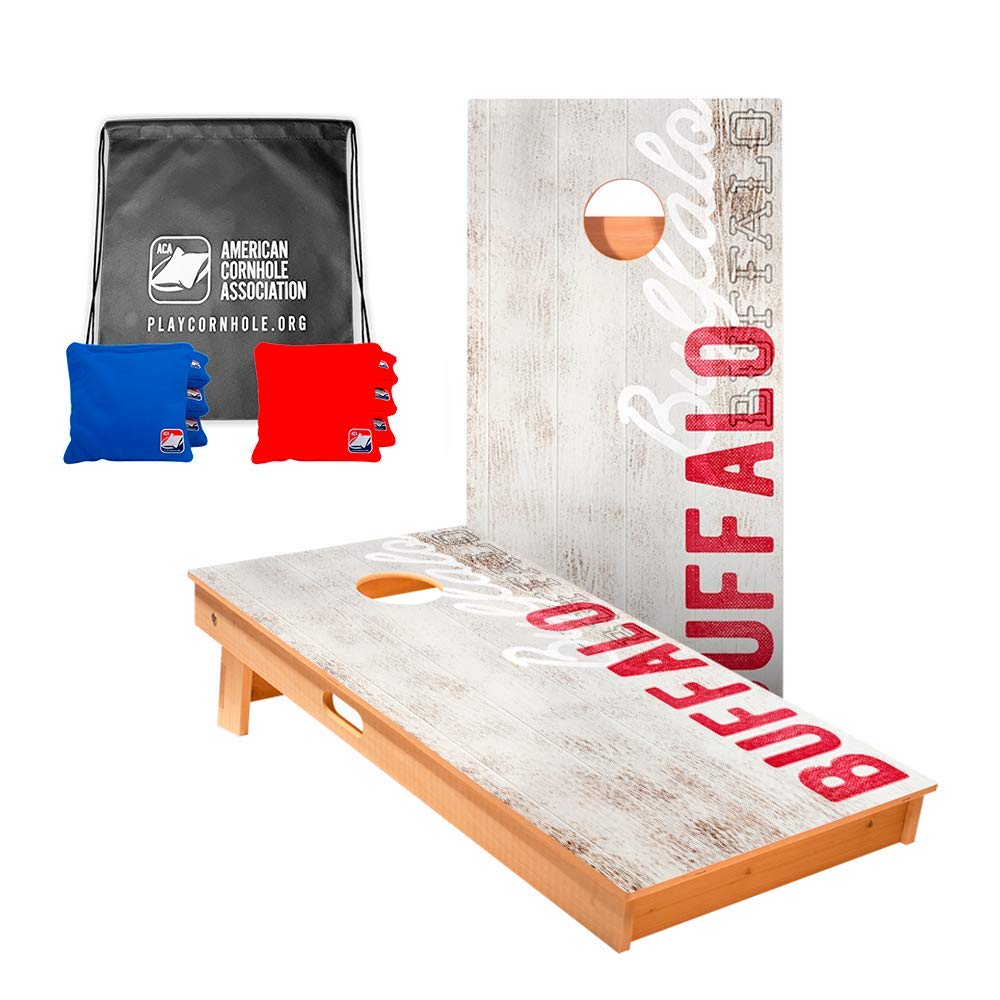 ACA American Cornhole Association Star State Professional Cornhole Boards Set with 8 Corn Filled Bags & Nylon Tote - Regulation Size for Backyard, Tailgating, and Outdoor Parties