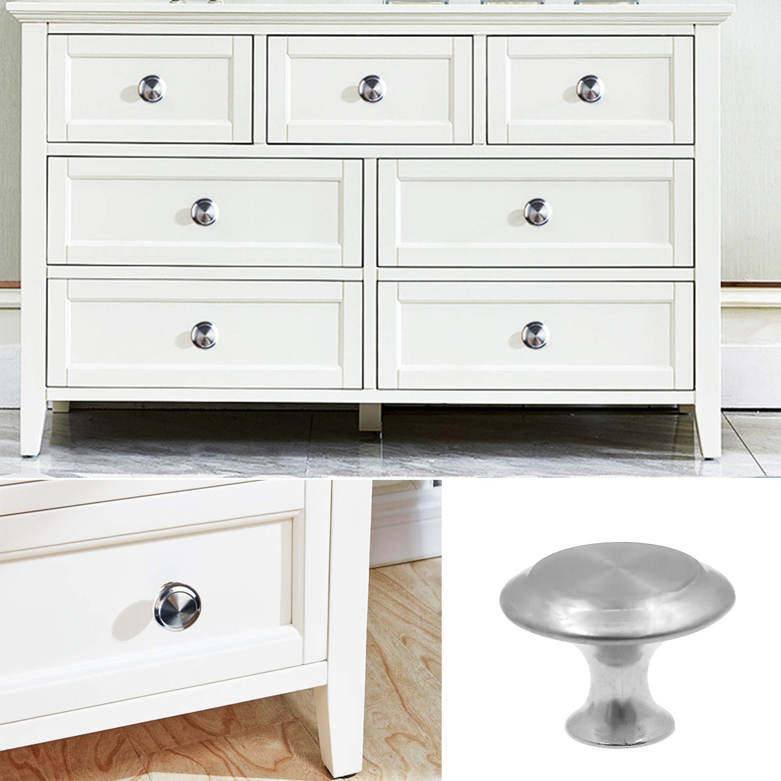 Biaungdo 15 Pack 1 Inch Flat Black Cabinet Knobs - Round Drawer Handles for Kitchen, Dresser & Furniture (Perfect for Cabinet Upgrades & Home Renovation Projects)