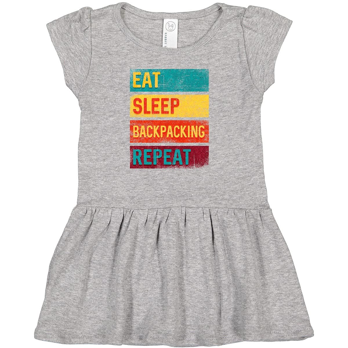 Inktastic Cute Hiking Eat Sleep Backpacking Repeat Baby Girl Dress - Perfect for Outdoor Adventures, Camping Trips & Family Photos
