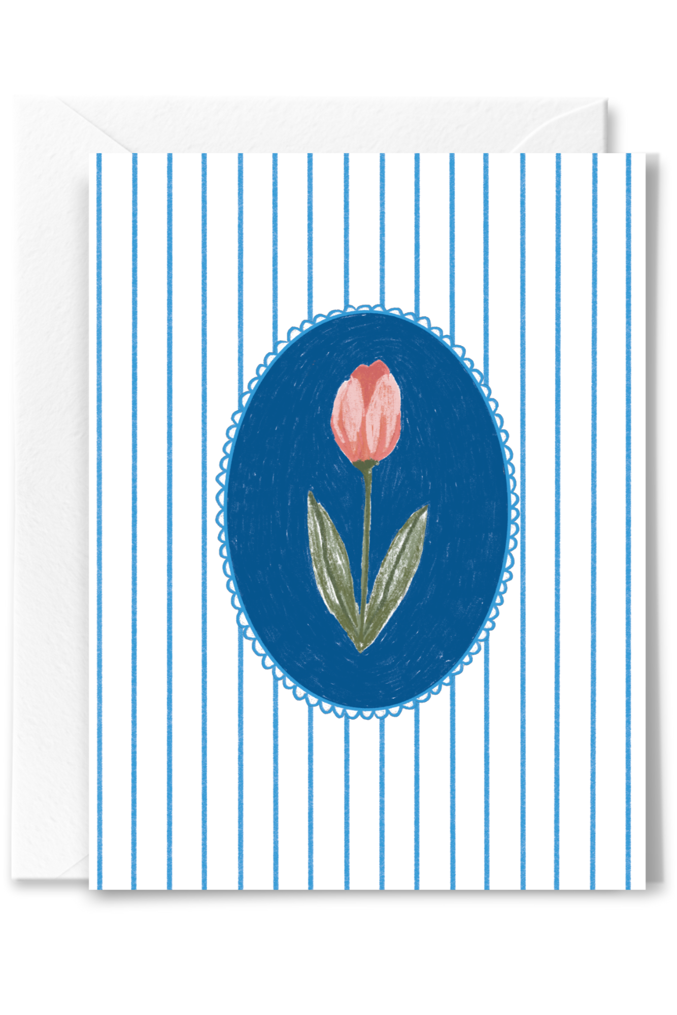 Elegant Striped Tulip Greeting Card - Perfect for Birthdays, Anniversaries & Special Occasions