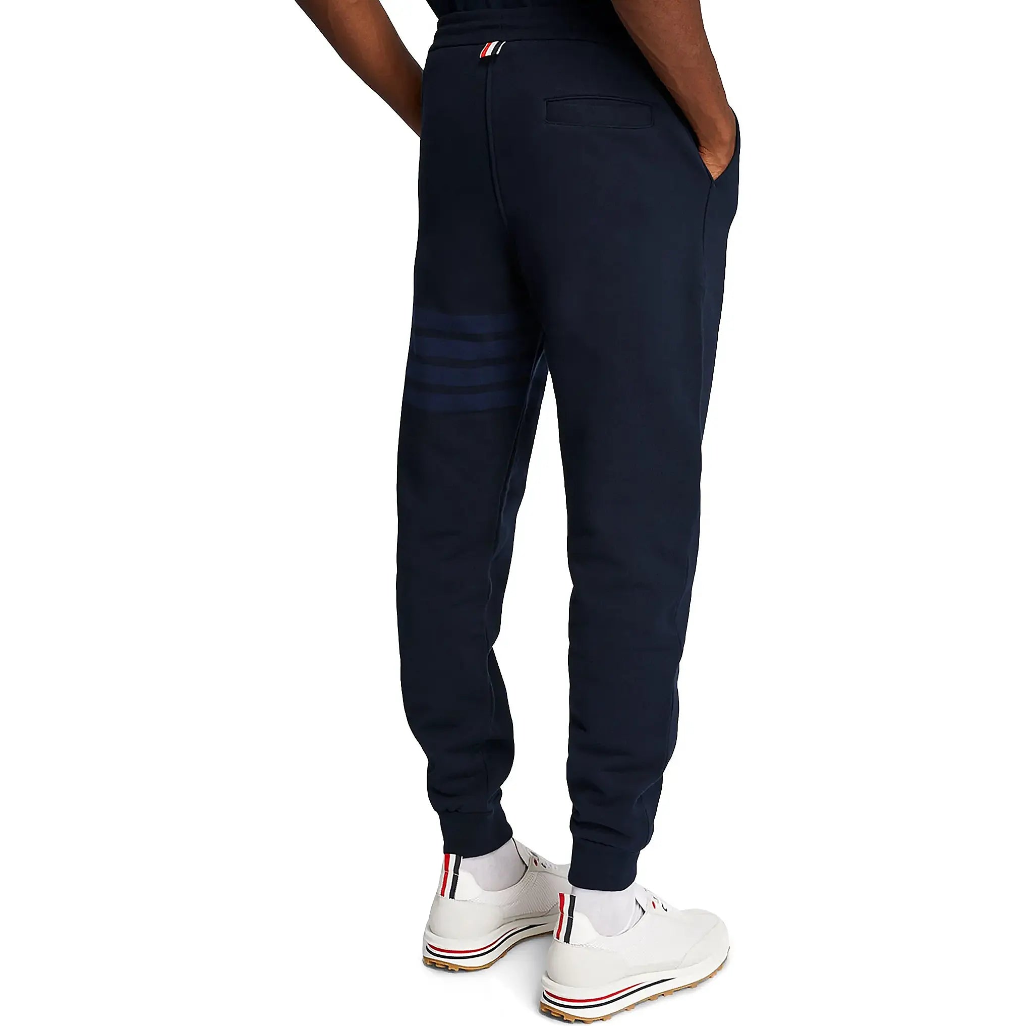 Thom Browne Classic Loopback 4-Bar Blue Sweatpants for Men - Premium Cotton Joggers for Casual Wear & Lounge Comfort