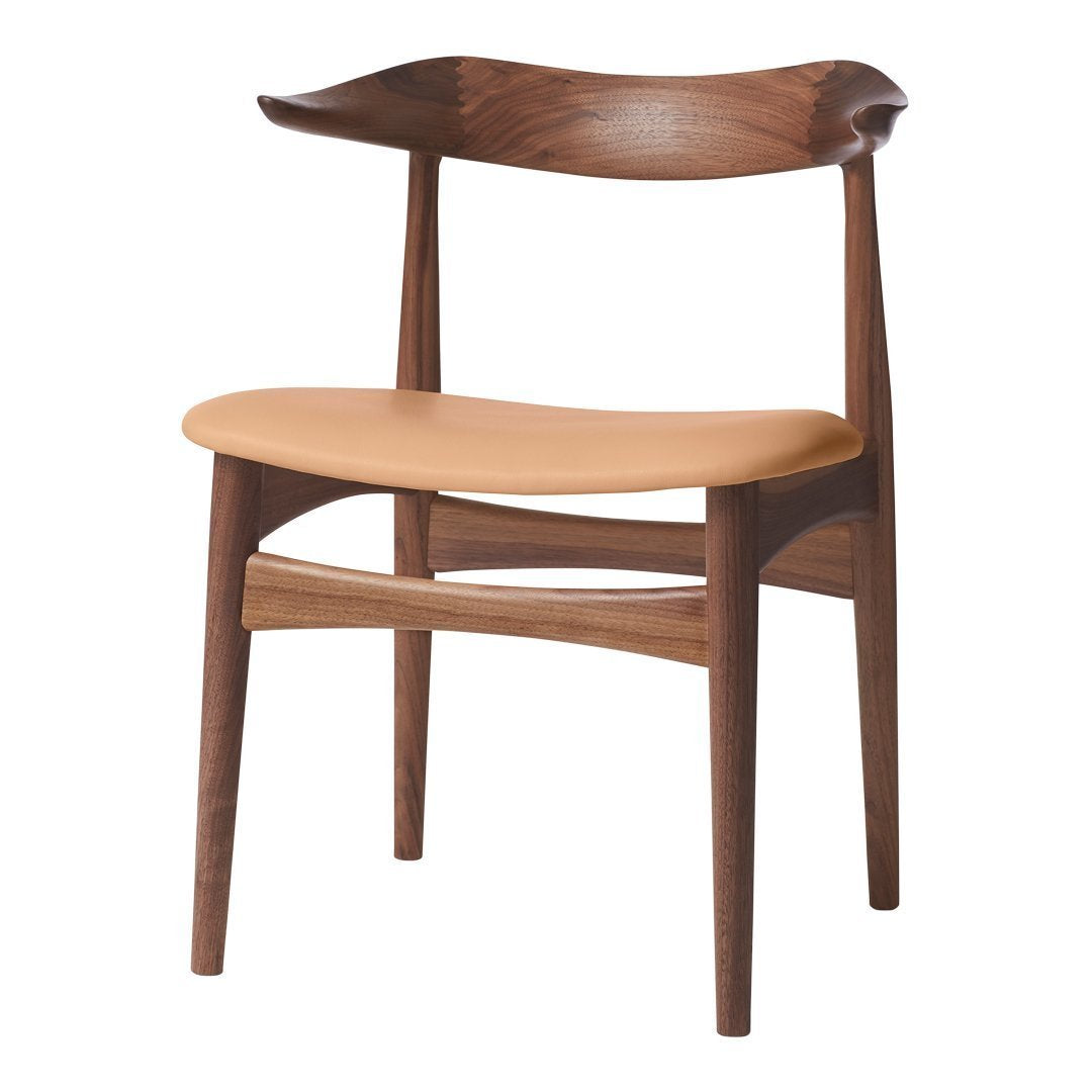 Knud Farch Cow Horn Chair Seat - Upholstered Warm Nordic Style for Living Room & Office Decor