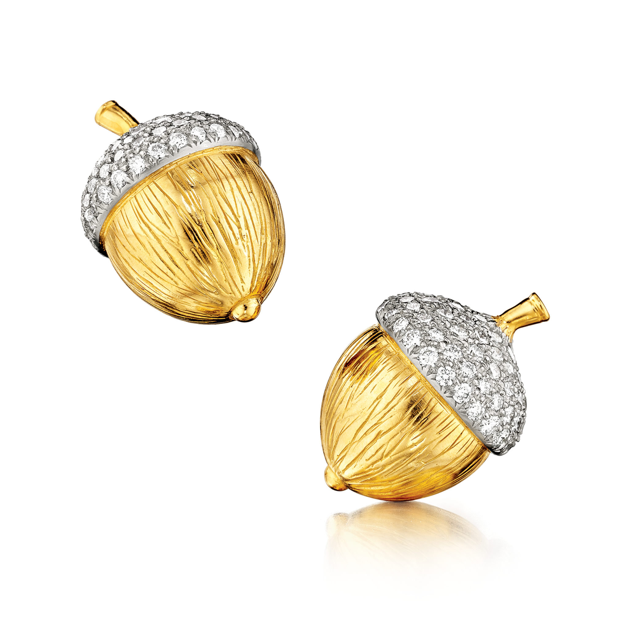 Acorn Earclips for Women - Gold Plated Acorn Stud Earrings - Elegant Fall & Winter Fashion Jewelry - Perfect for Holidays, Parties, and Everyday Wear