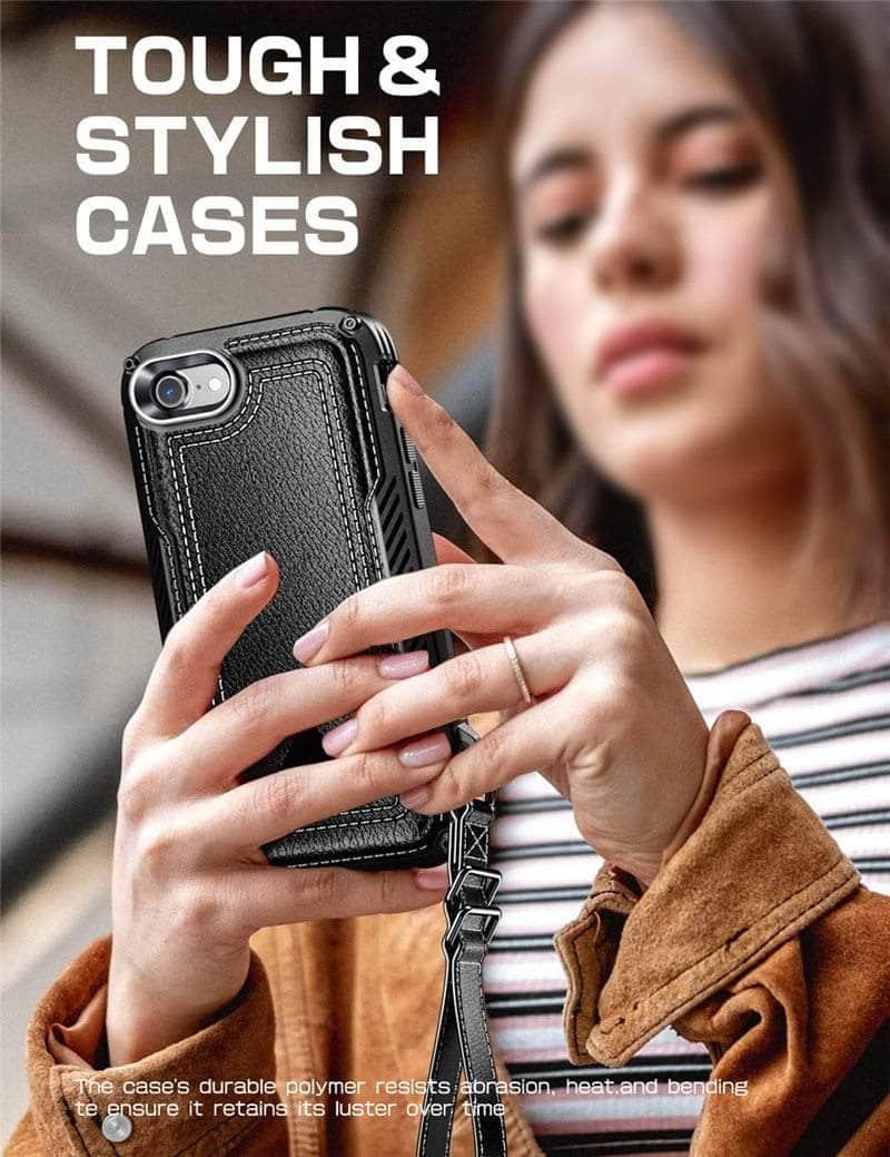 iPhone SE 2020 Case - SUPCASE UB Royal Rugged Faux Leather Protective Cover with Full Body Protection | Perfect for Outdoor, Work & Everyday Use