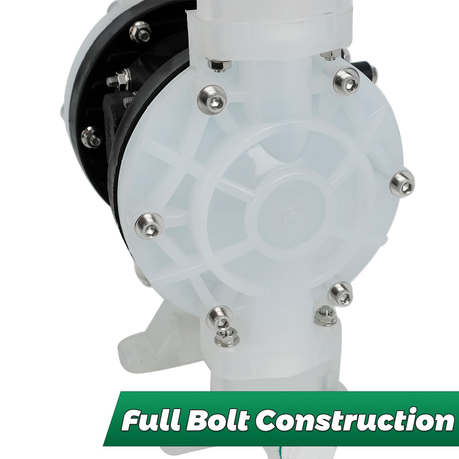 12 GPM Air Operated Double Diaphragm Pump - 1/2 Inch Inlet/Outlet Pneumatic Waste Oil Transfer Pump for Chemical, Fuel & Industrial Use - Ideal for Waste Oil Removal, Chemical Transfer & Industrial Applications