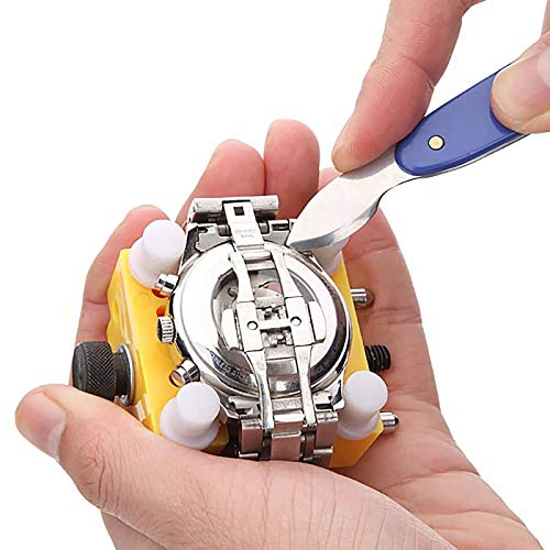Professional Watch Repair Tool Kit - Adjustable Case Opener, Back Cover Press, Remover & Holder (50x50mm, 6mm, Blue) for Watchmakers & DIY Enthusiasts - Perfect for Watch Battery Replacement & Maintenance