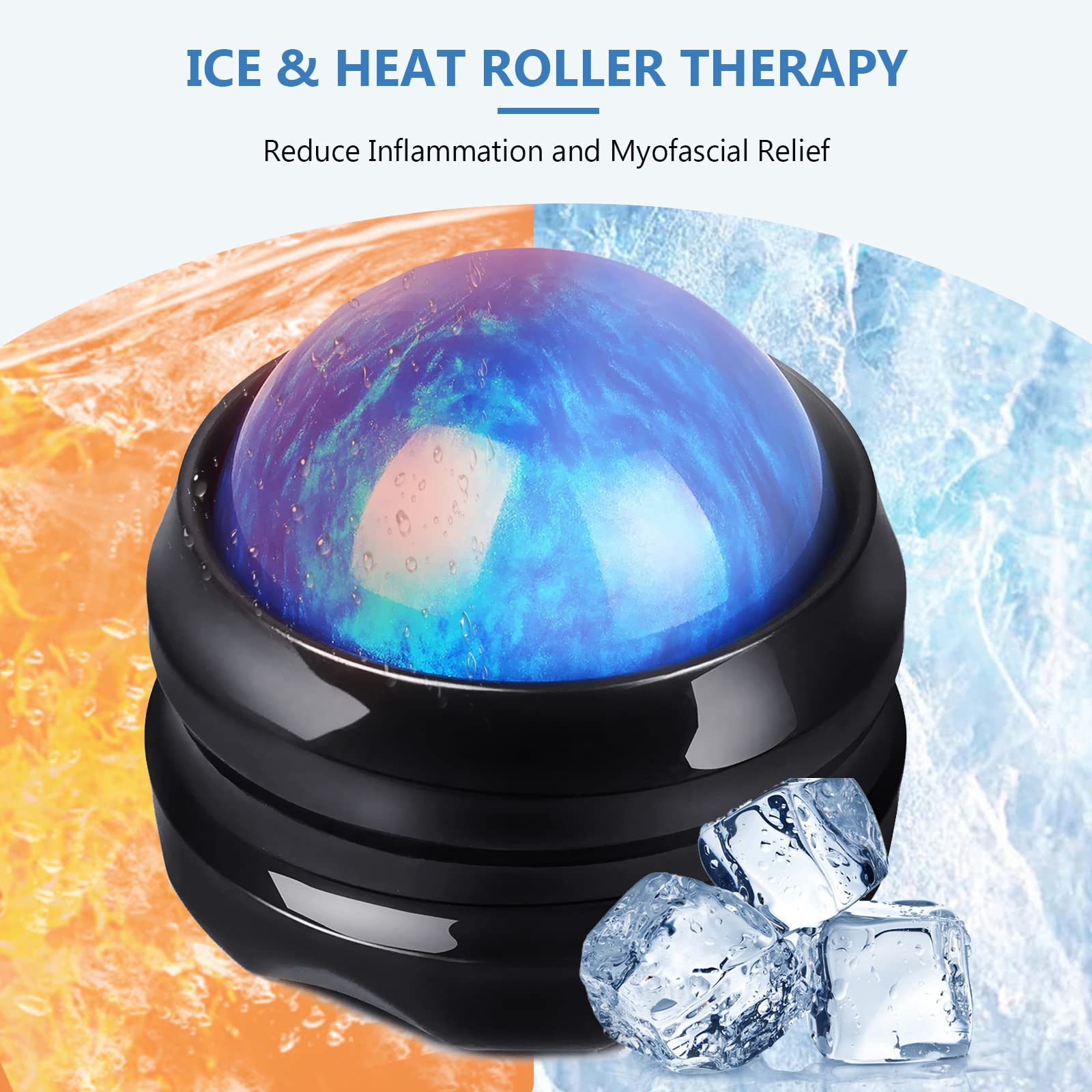 Deep Tissue Massage Roller Ball - Neck & Muscle Pain Relief Tool for Lymphatic Drainage & Post-Surgery Recovery (Blue) | Perfect for Home, Office & Gym Use