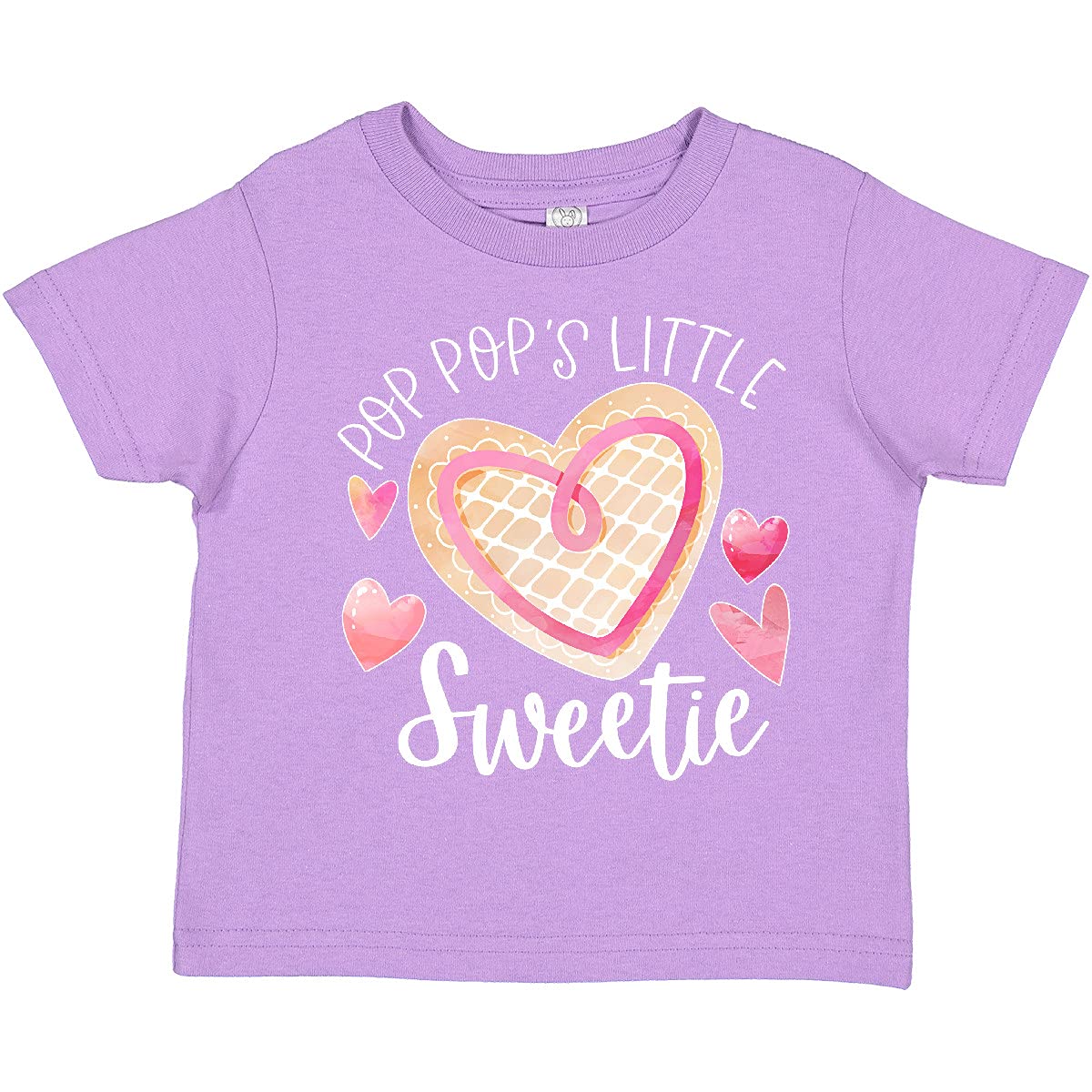 Inktastic Pop Pop's Little Sweetie Pink Heart Cookie Toddler T-Shirt - Cute Baby Outfit for Grandparents Day, Family Photos & Casual Wear