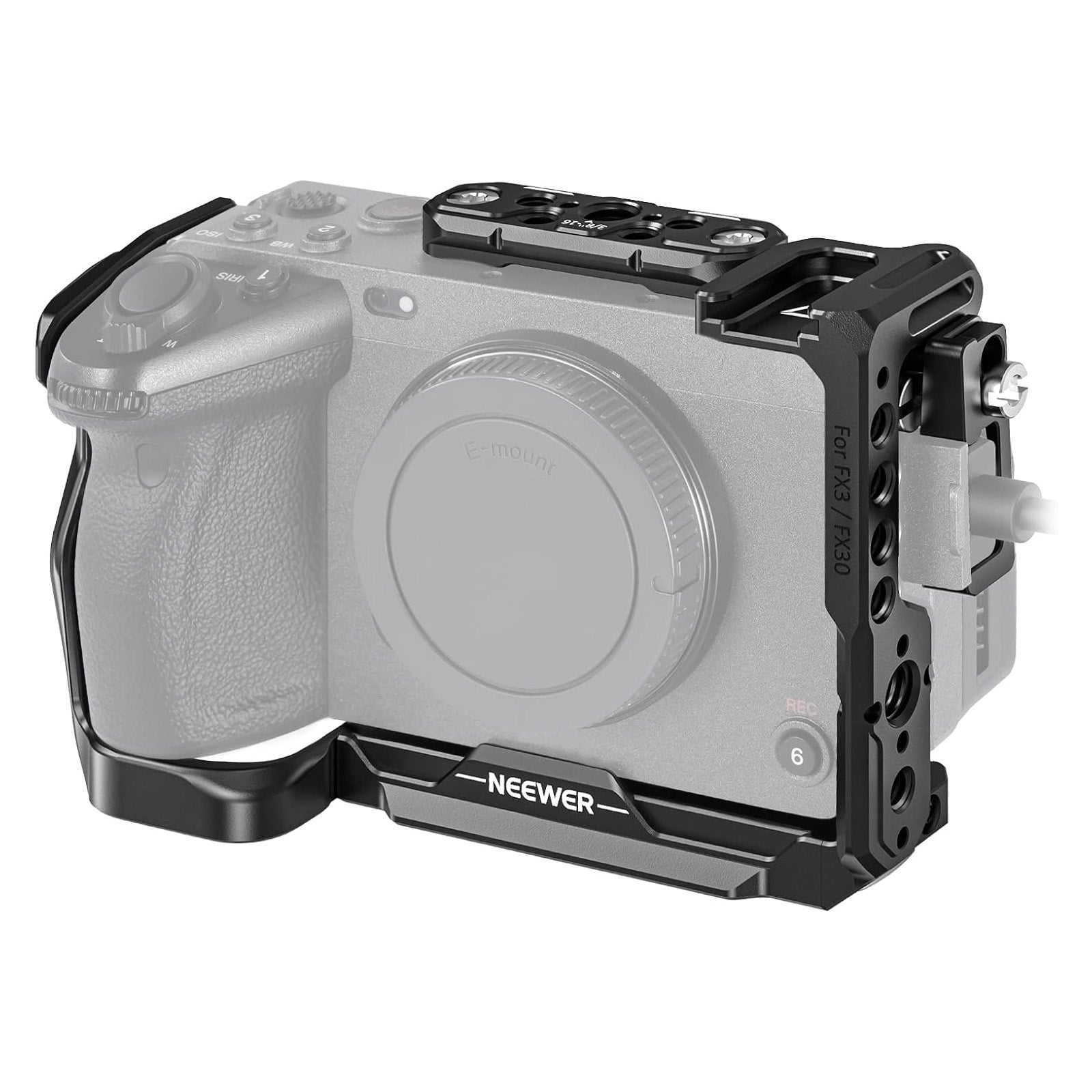 NEEWER CA011/CA024 Camera Cage for Sony FX3/FX30 - Professional Aluminum Alloy Rig for Videography & Filmmaking - Perfect for Vlogging, YouTube, and Cinema Production