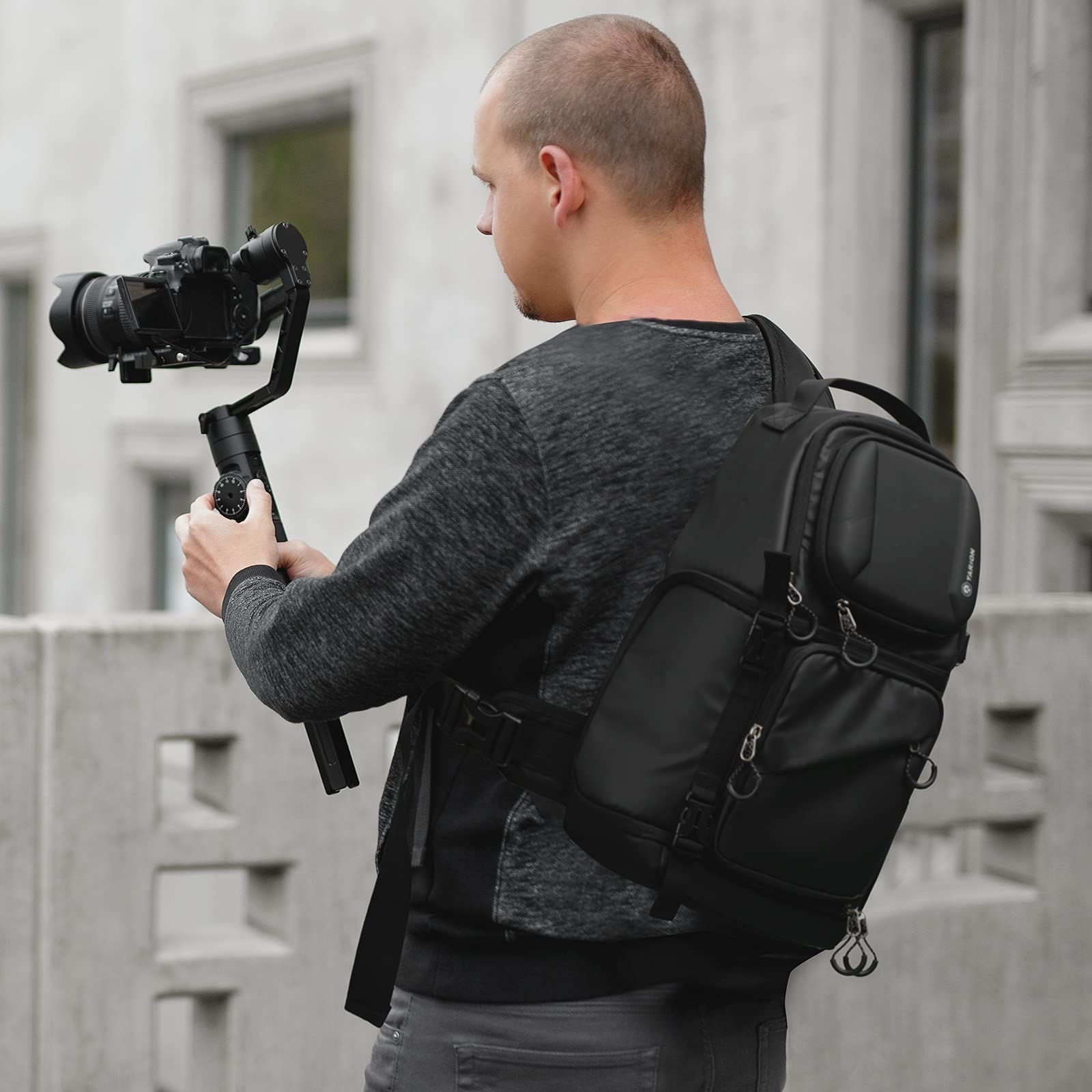 TARION TR-S Waterproof Camera Shoulder Bag - Travel Photography Backpack with Rain Cover for DSLR & Mirrorless Cameras - Perfect for Outdoor Adventures, Hiking & Travel Photography (Black, Classic)