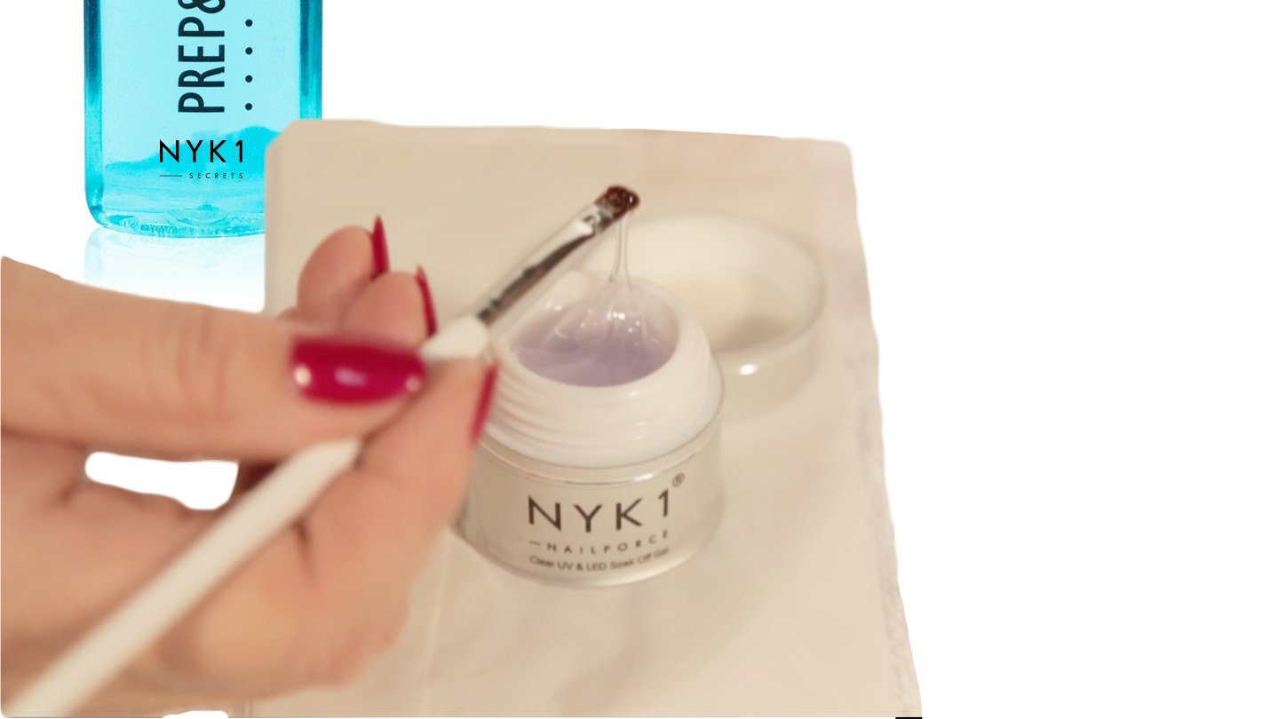 NYK1 Nail Force Power Builder Gel - Professional Salon Quality Nail Repair Kit with Base Coat & Top Coat | Clear Soak Off UV Gel for Strong, Healthy Nails | Perfect for Home Manicures & Nail Extensions