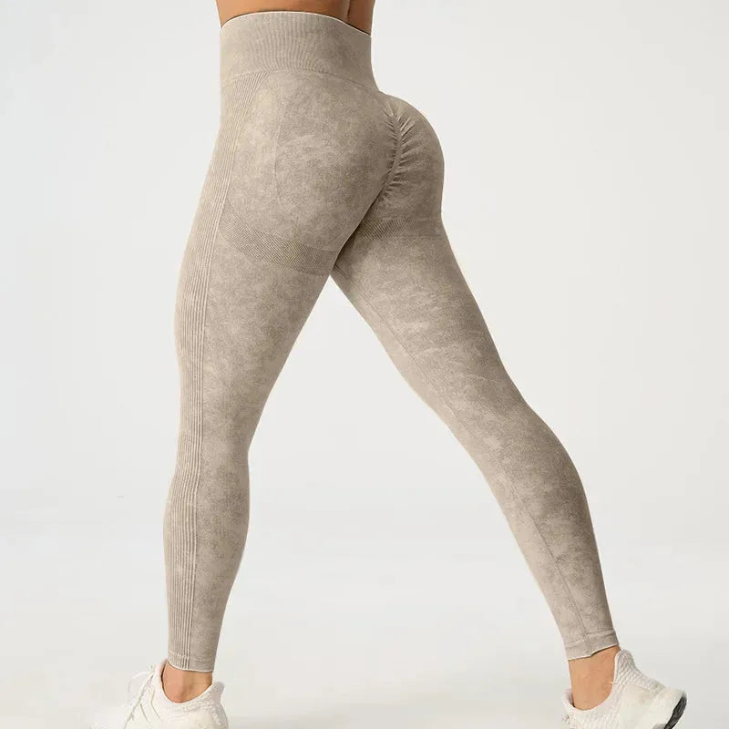High Waisted Frosted Yoga Pants for Women - Tummy Control Workout Leggings with Hip Lifting Design, Quick Dry & Wrinkle Resistant - Perfect for Gym, Running, Pilates & Lounge Wear