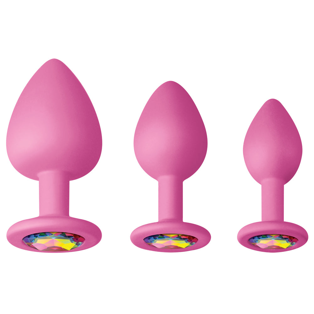 Glams Spades Anal Plug Trainer Kit - 3 Piece Butt Plug Set for Beginners, Comfortable Silicone Anal Training Kit for Men & Women - Perfect for Relaxation, Intimacy & Sensual Play