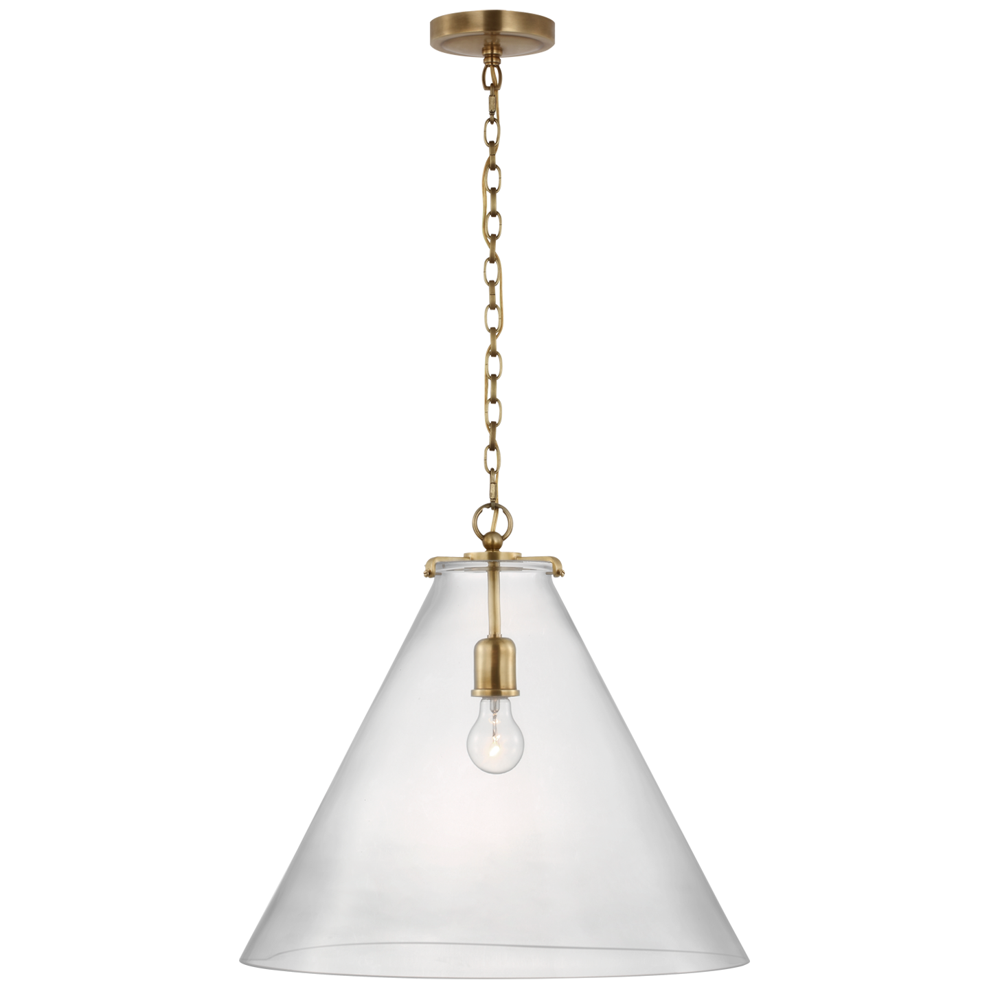 Katie Large Conical Pendant Light Fixture - Modern Farmhouse Chandelier for Dining Room, Kitchen Island & Entryway Lighting