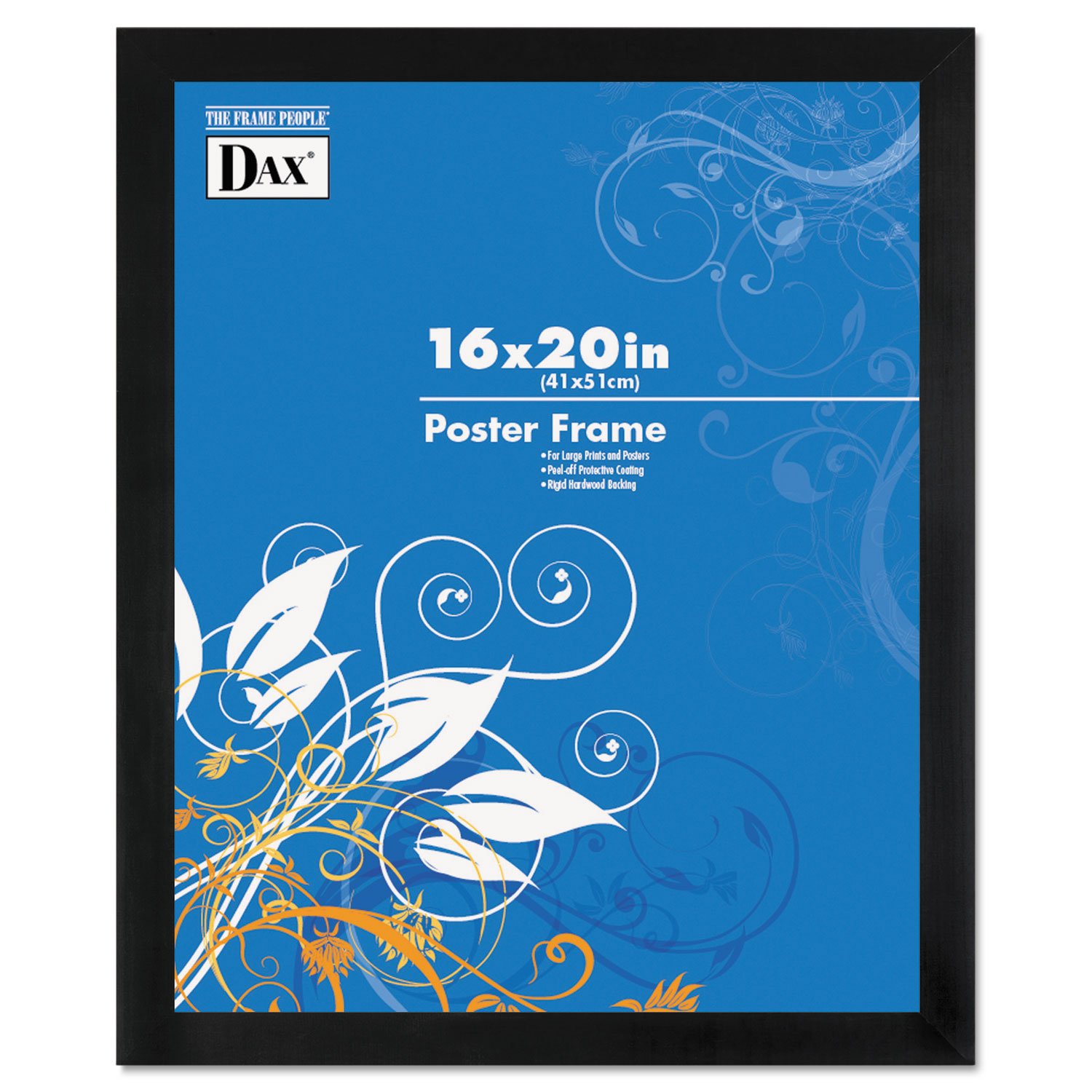 DAX 2863V2X Black Solid Wood Poster Frame with Shatter-Resistant Plastic Window - Wide Profile 16x20 Inches - Perfect for Artwork, Photos, and Certificates Display