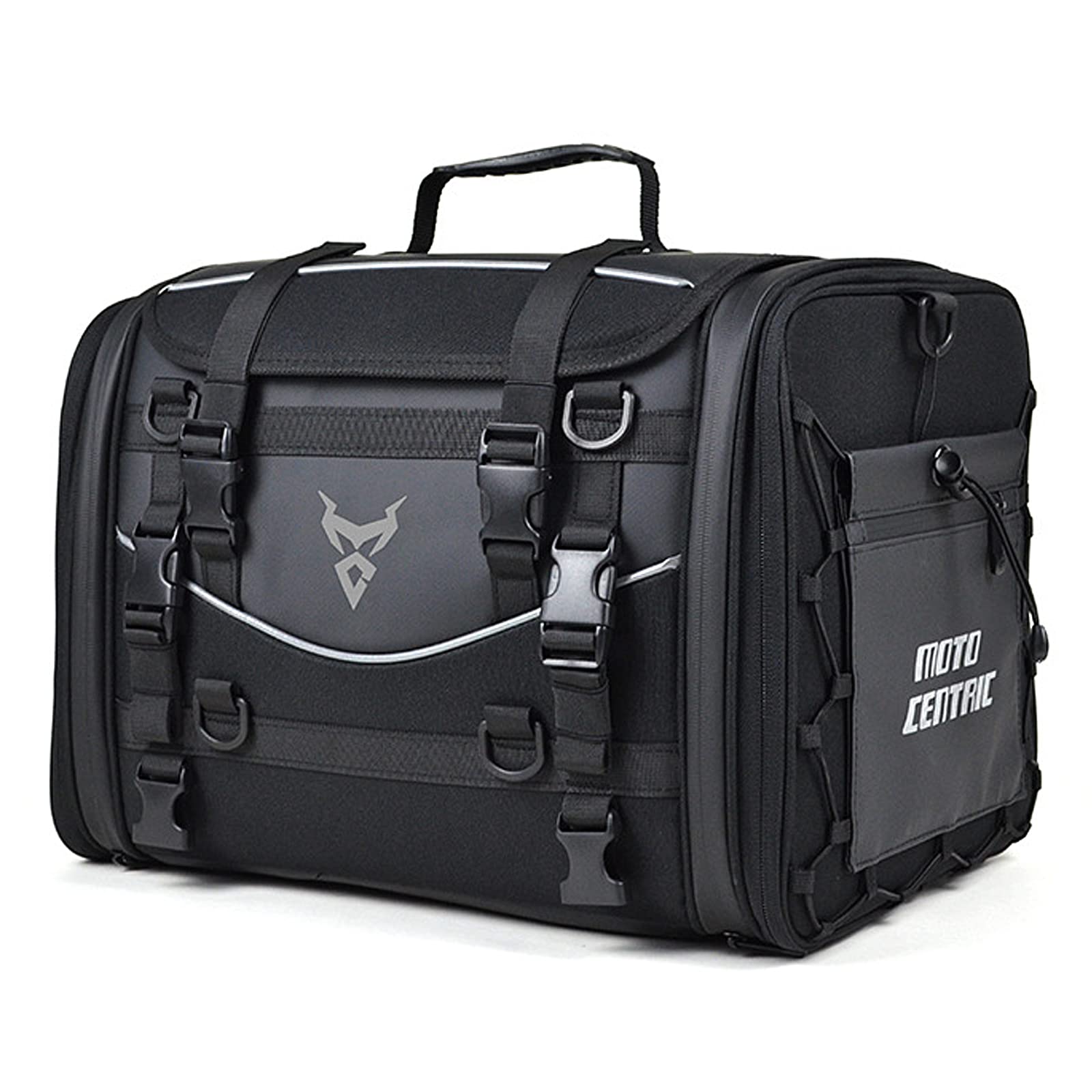 VVINMO Expandable Motorcycle Tail Bag (35-50L) - Waterproof Oxford Fabric with Handle & Straps - Folding Back Seat Luggage for Travel & Commuting - Perfect for Road Trips, Daily Use & Adventure Riding - #25-Gray